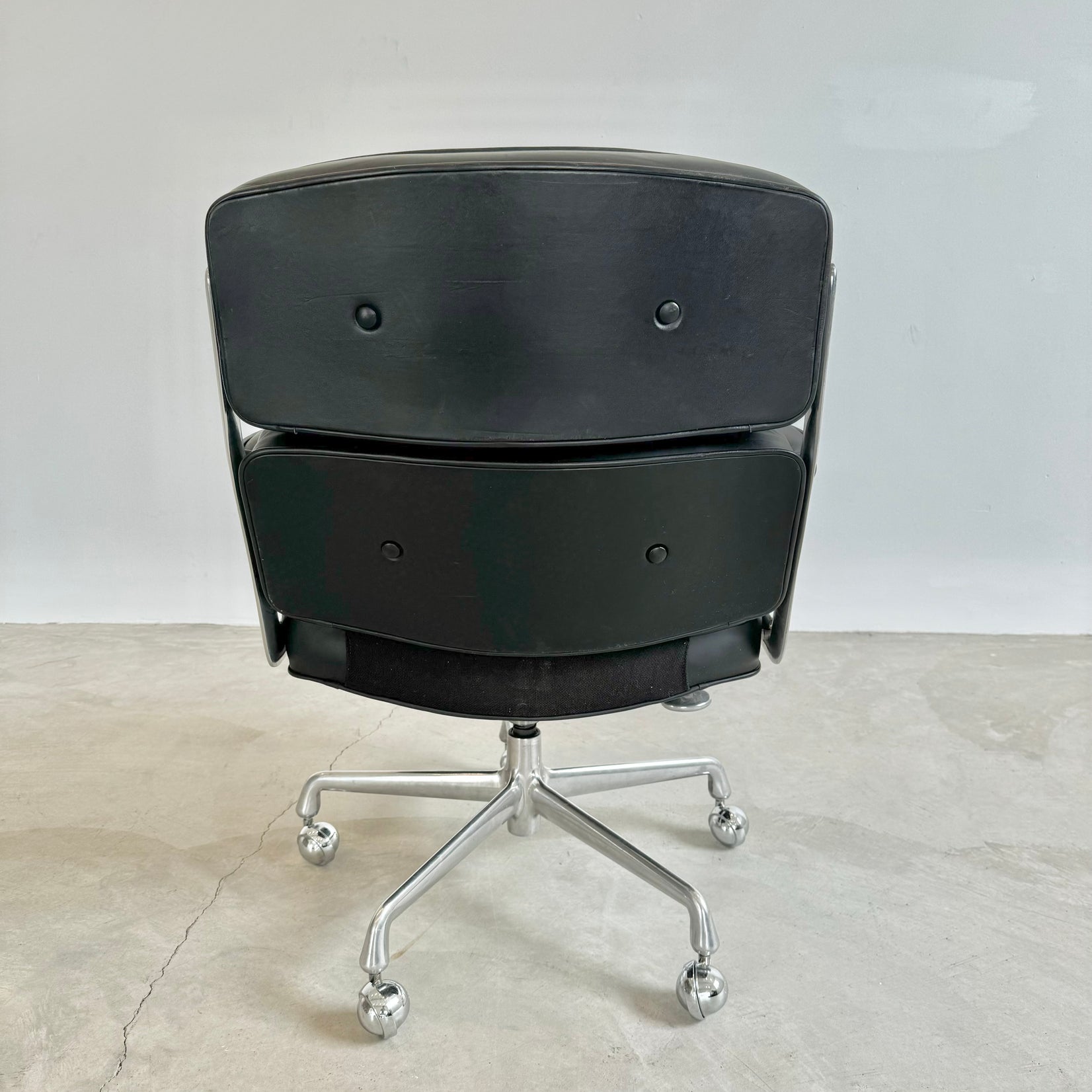 Eames Time Life Chair in Black Leather for Herman Miller