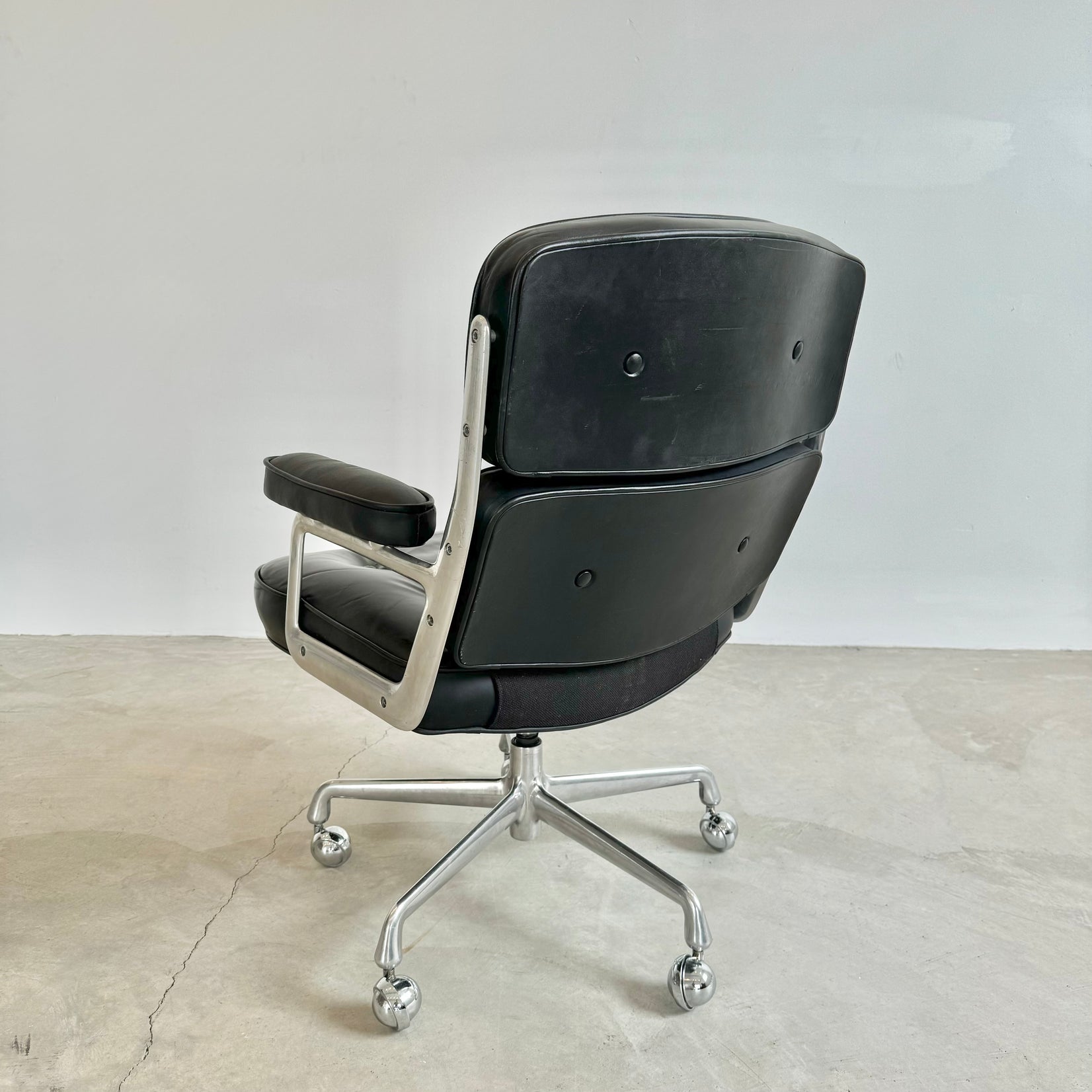 Eames Time Life Chair in Black Leather for Herman Miller