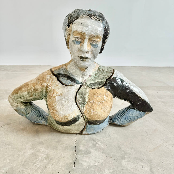 Kiln Fired Clay Sculpture of a Woman