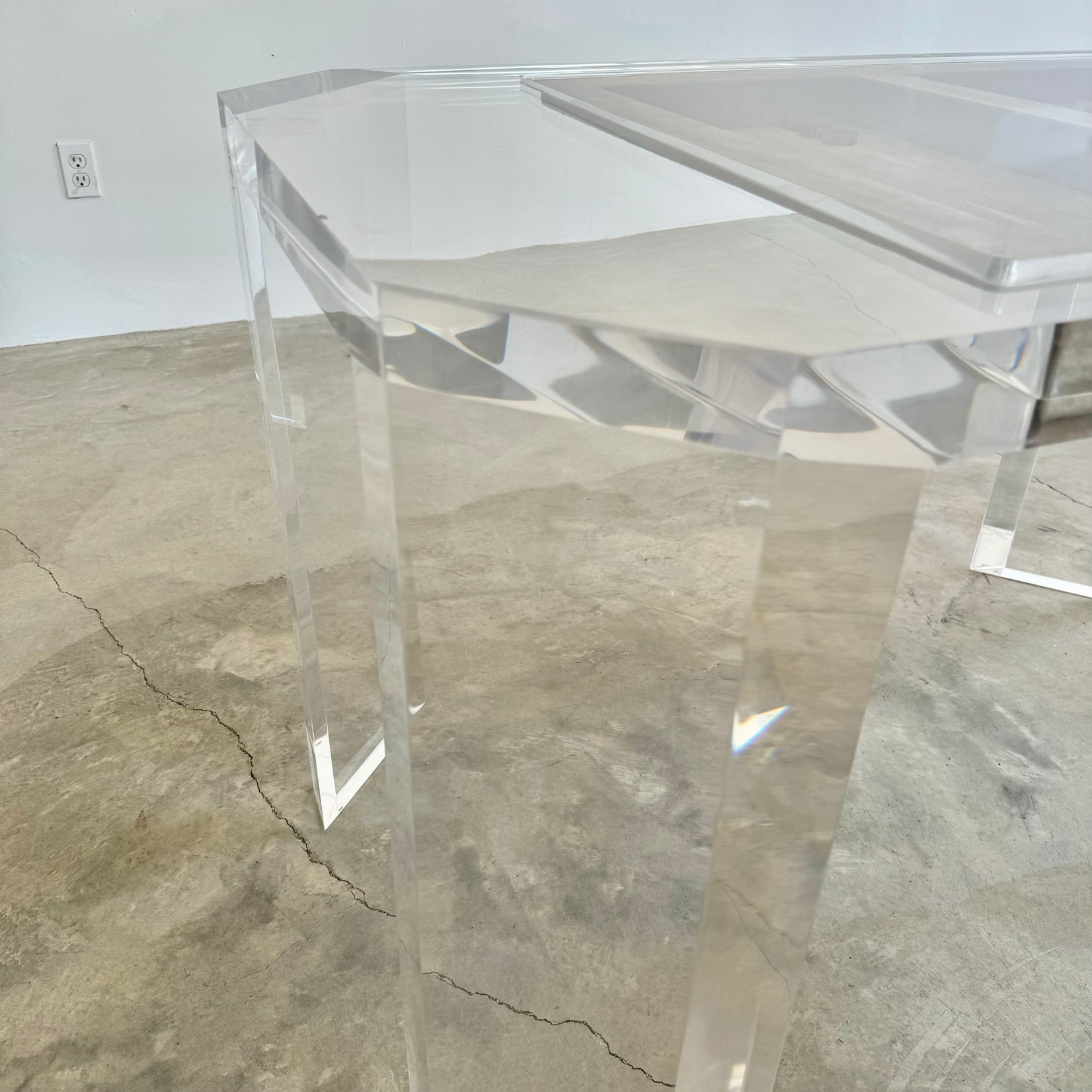 Lucite and Suede Backgammon Table