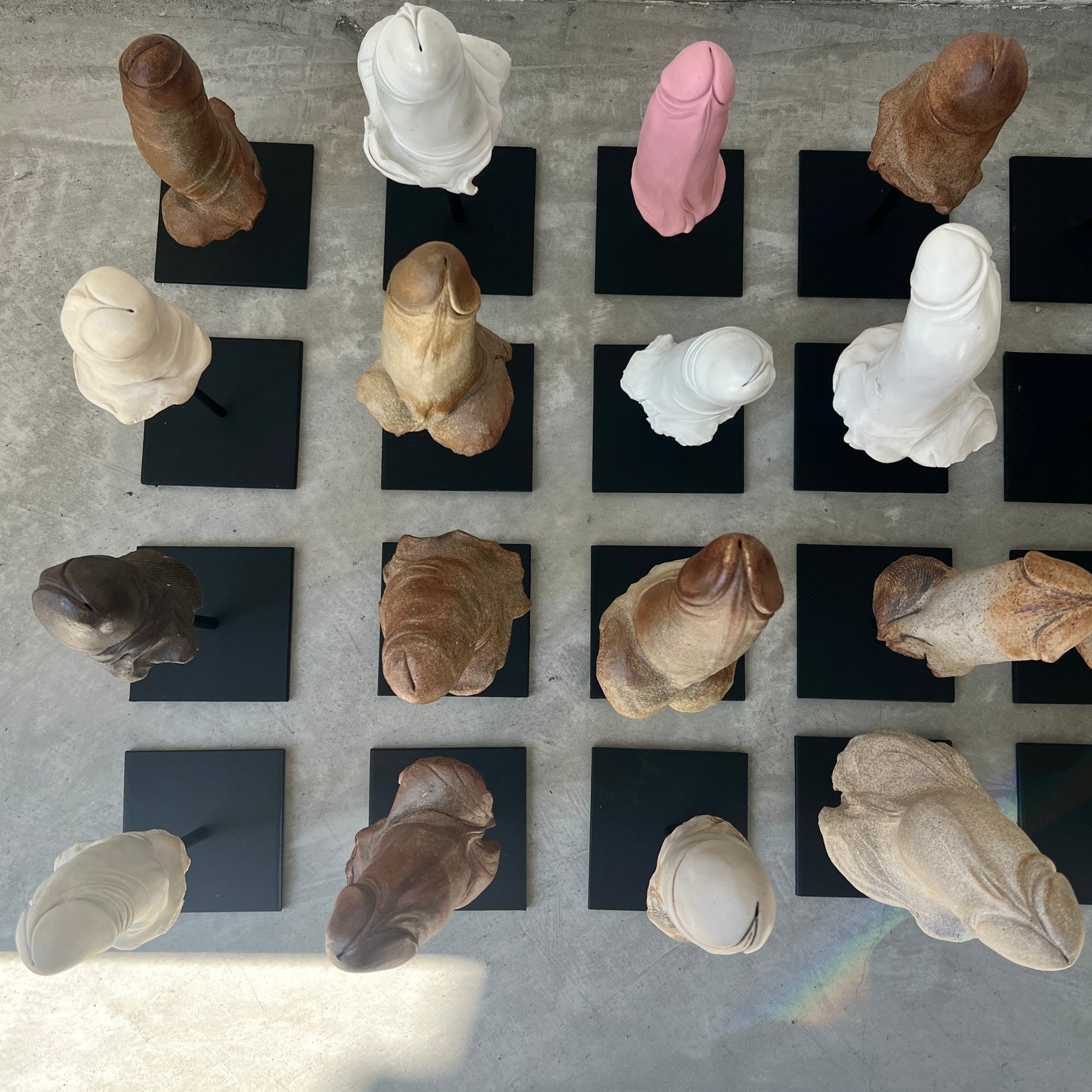 Set of 36 Hand Carved Phallus Sculptures