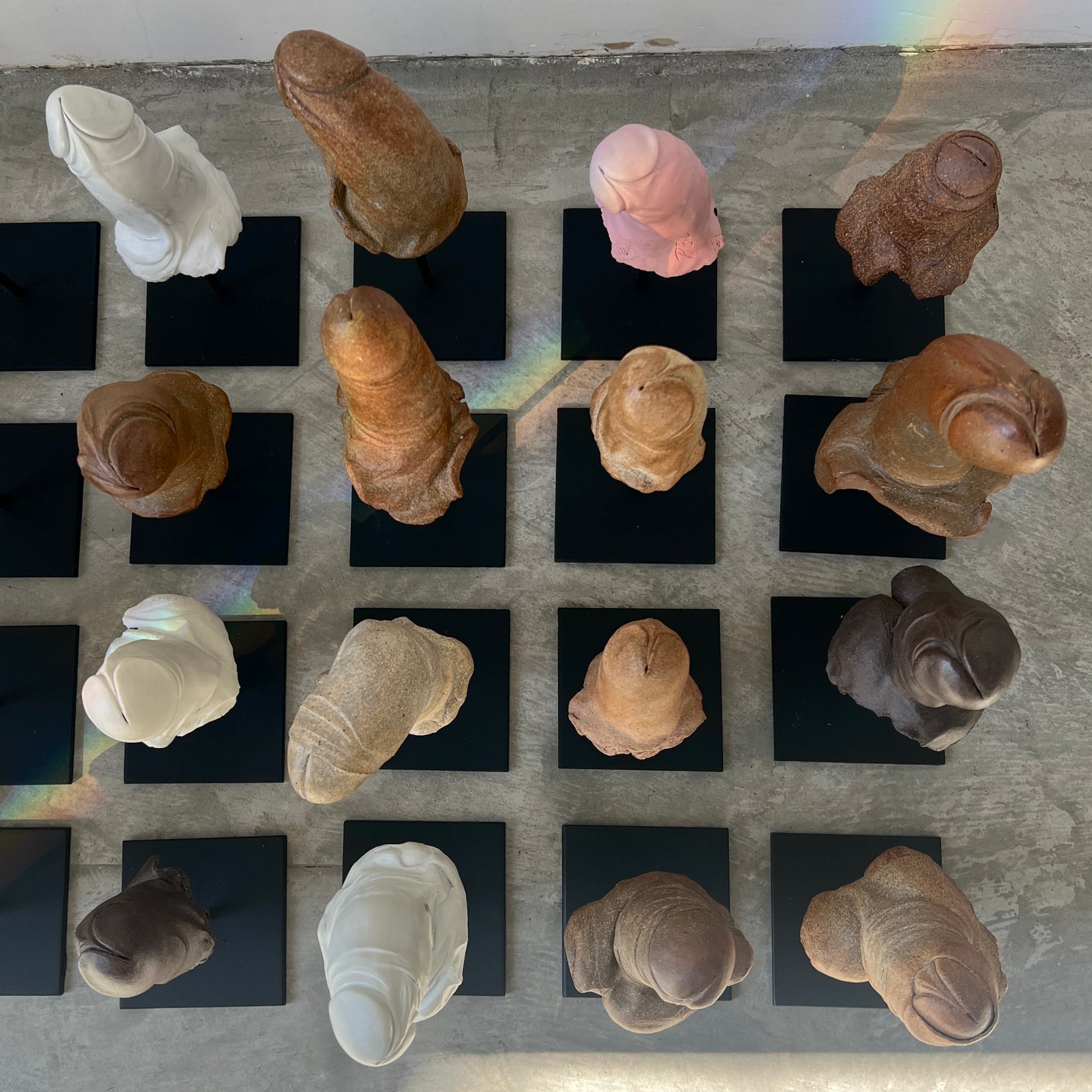 Set of 36 Hand Carved Phallus Sculptures