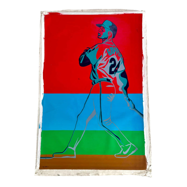 Color Block Oil Painting of Ken Griffey Jr.