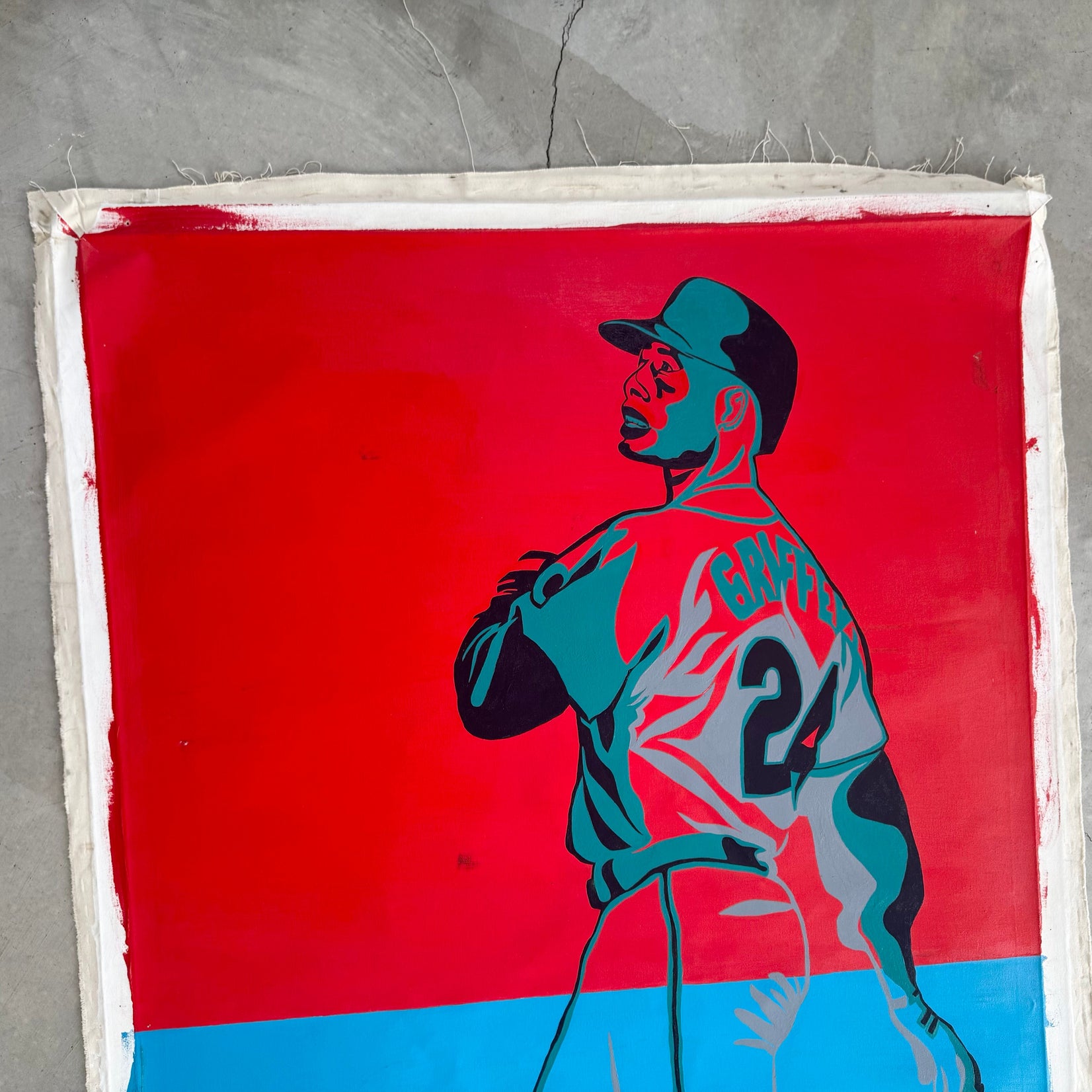 Color Block Oil Painting of Ken Griffey Jr.