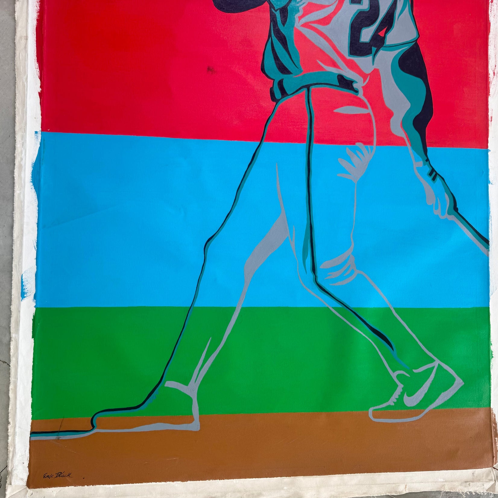 Color Block Oil Painting of Ken Griffey Jr.