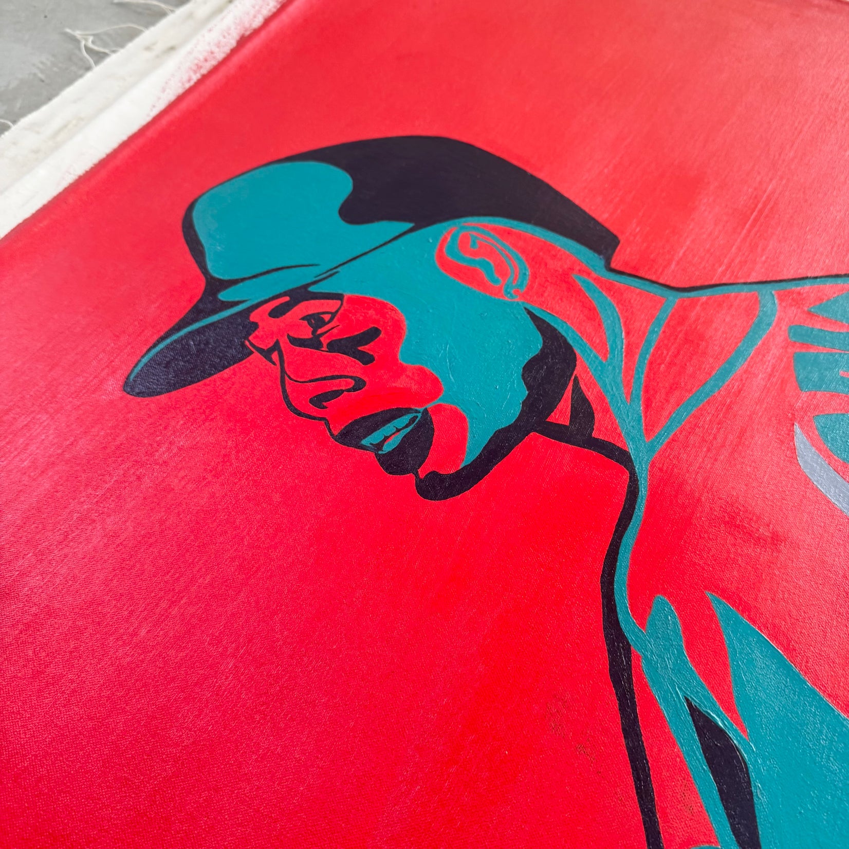 Color Block Oil Painting of Ken Griffey Jr.