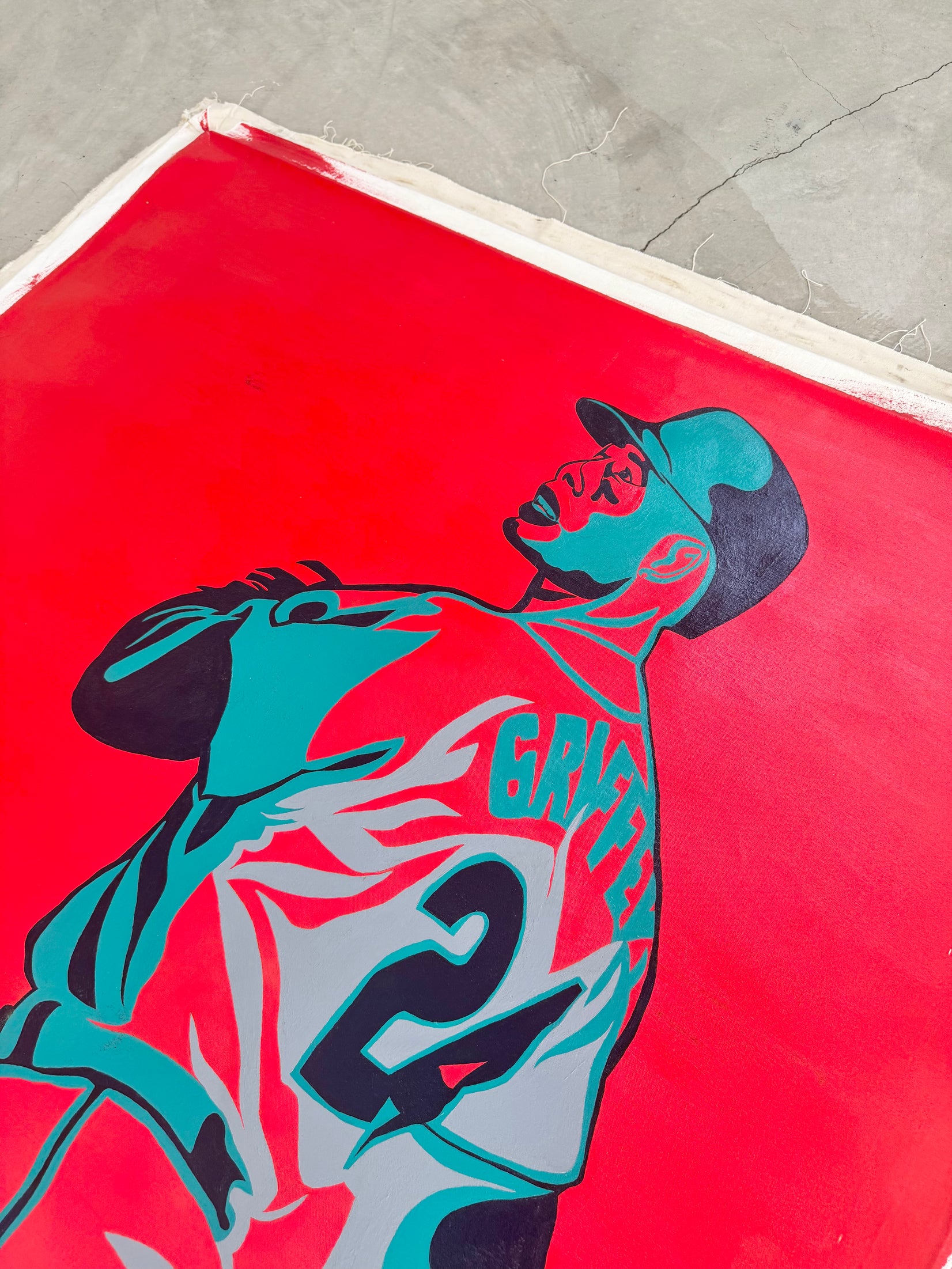 Color Block Oil Painting of Ken Griffey Jr.
