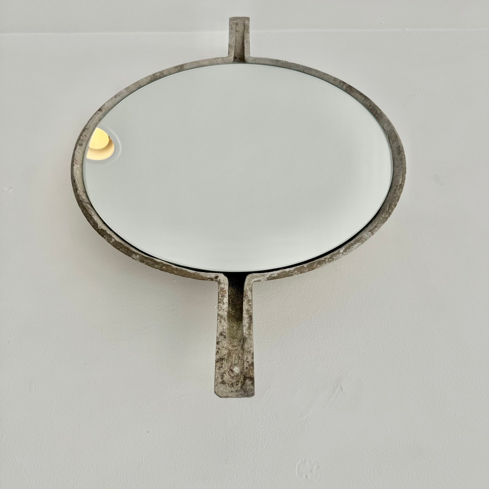 Willy Guhl Concrete Mirror with Spikes, 1960s Switzerland