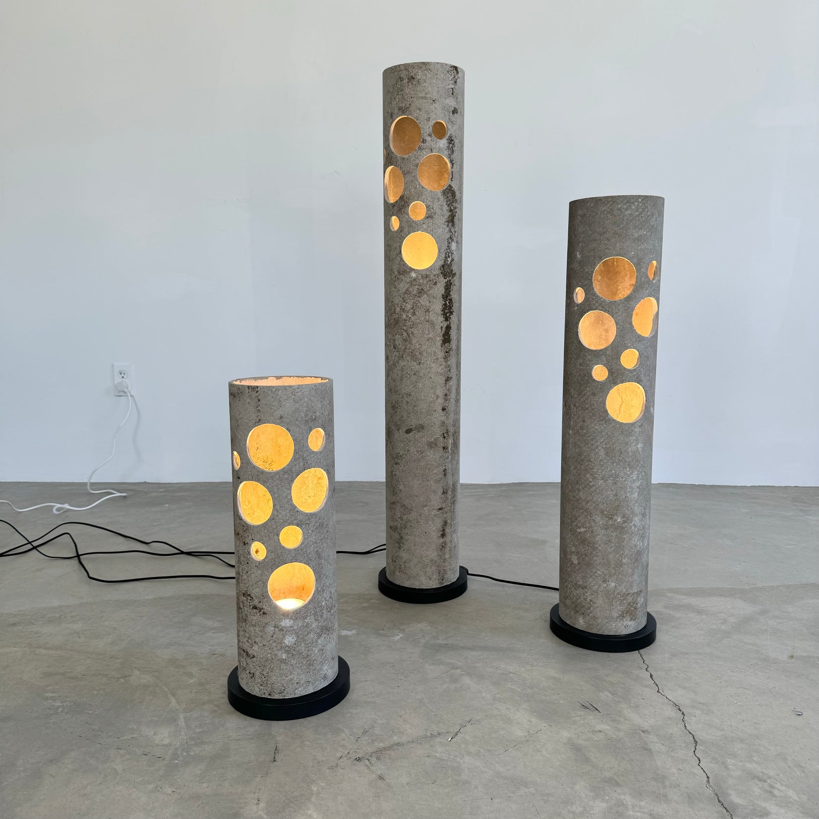 Set of 3 Concrete Table Lamps