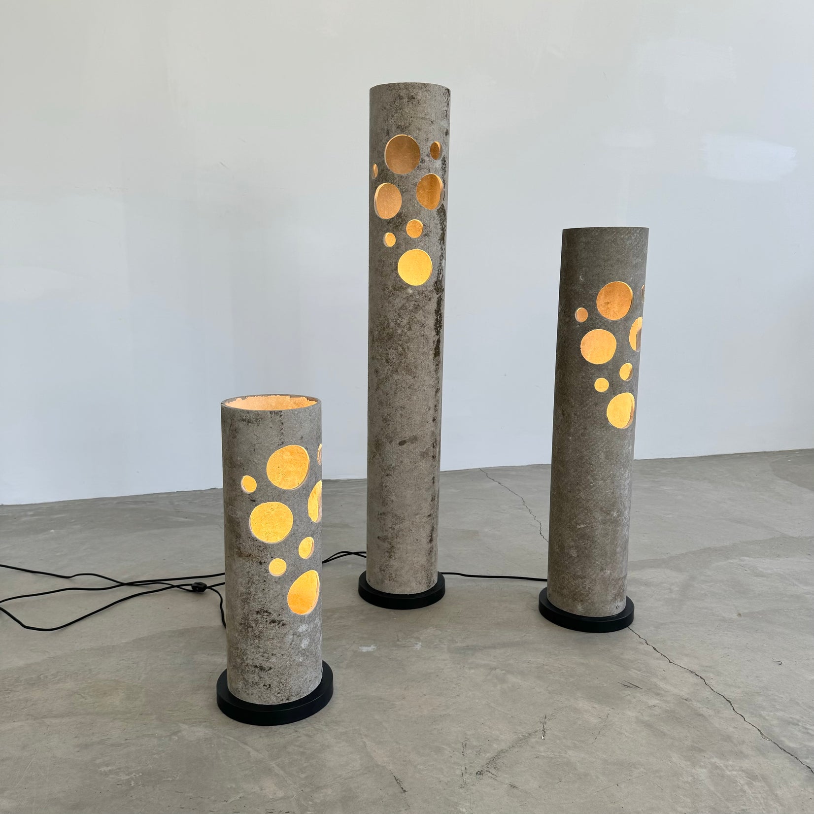 Set of 3 Concrete Table Lamps