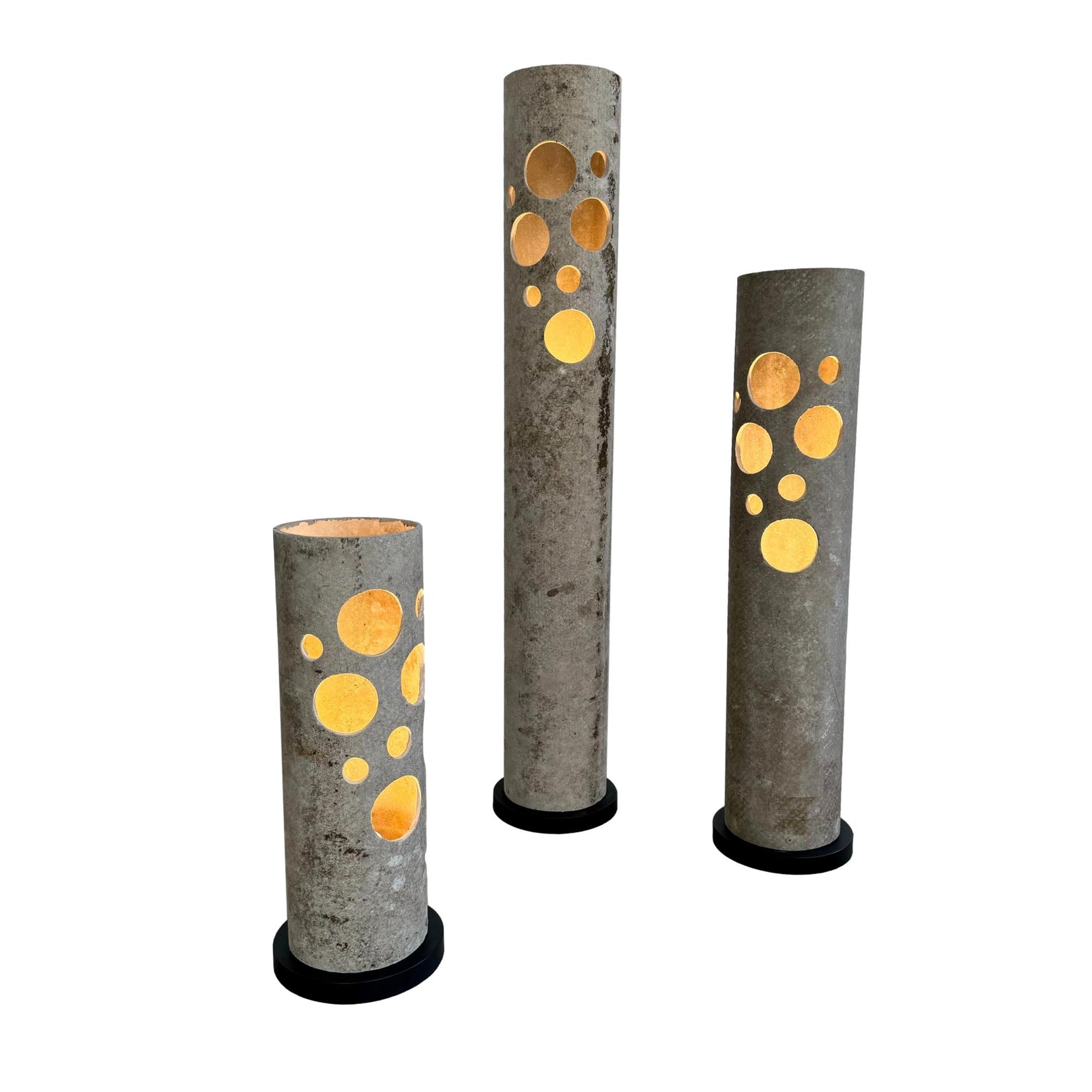 Set of 3 Concrete Table Lamps