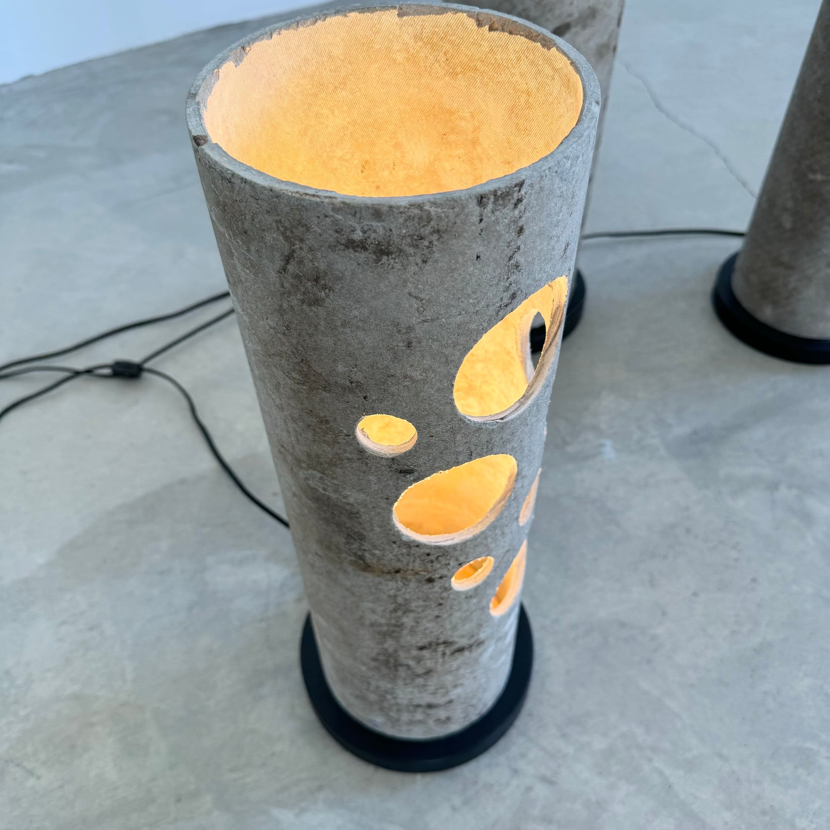 Set of 3 Concrete Table Lamps