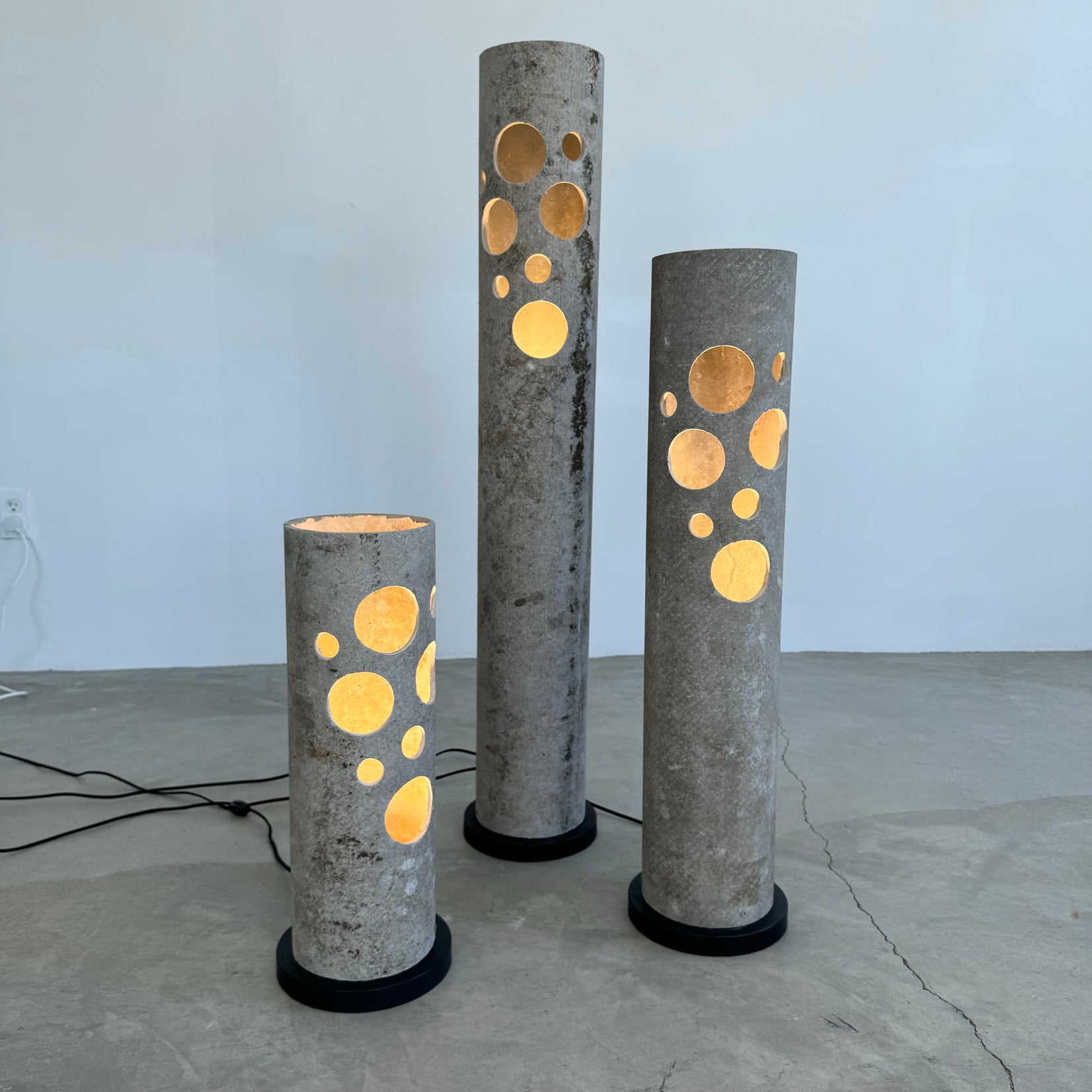 Set of 3 Concrete Table Lamps