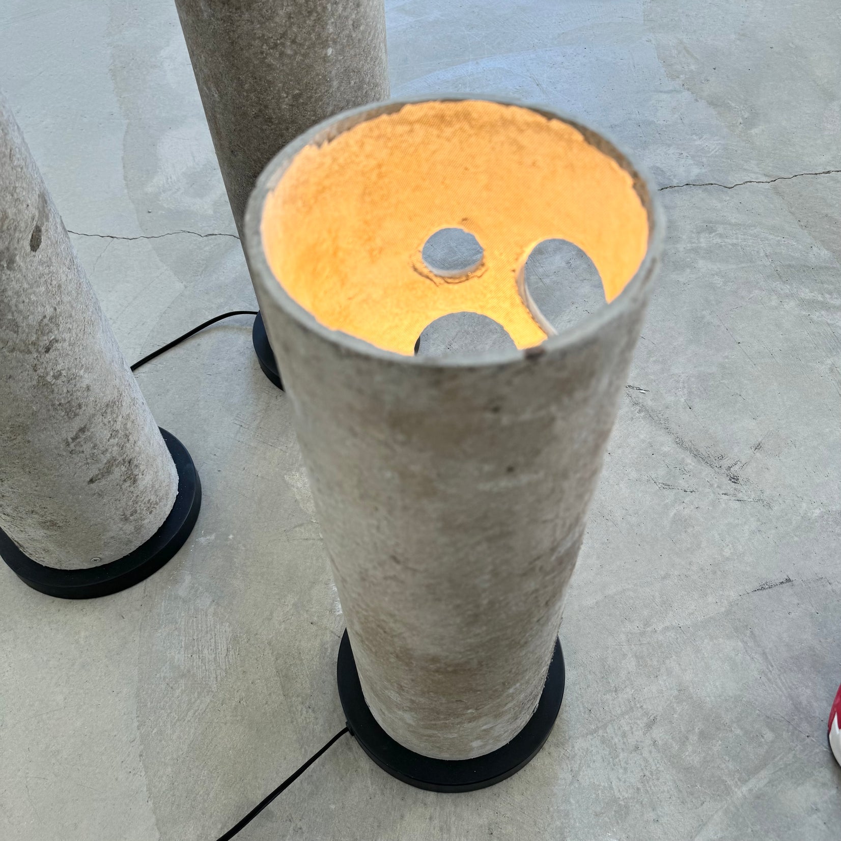 Set of 3 Concrete Table Lamps