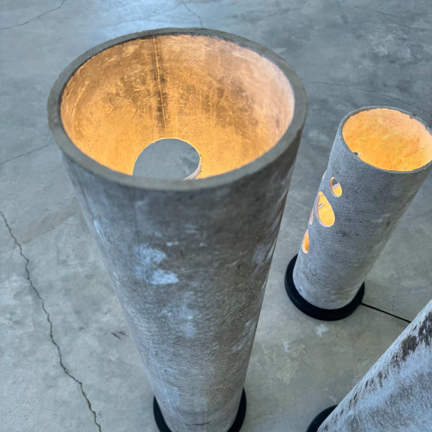 Set of 3 Concrete Table Lamps