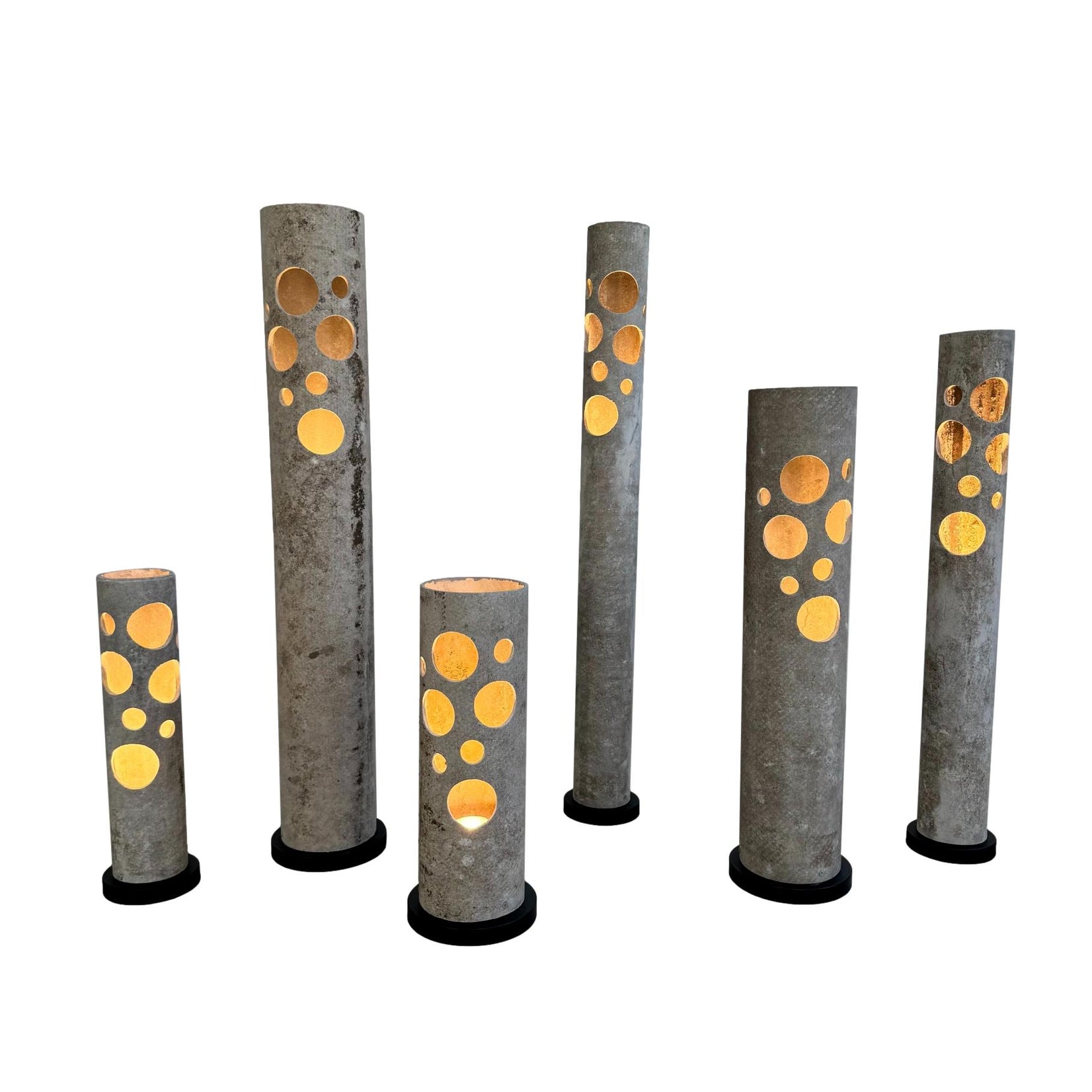 Set of 3 Concrete Table Lamps