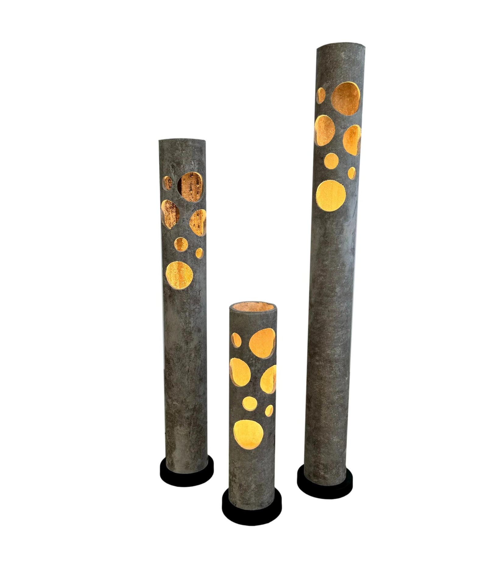 Set of 3 Concrete Table Lamps