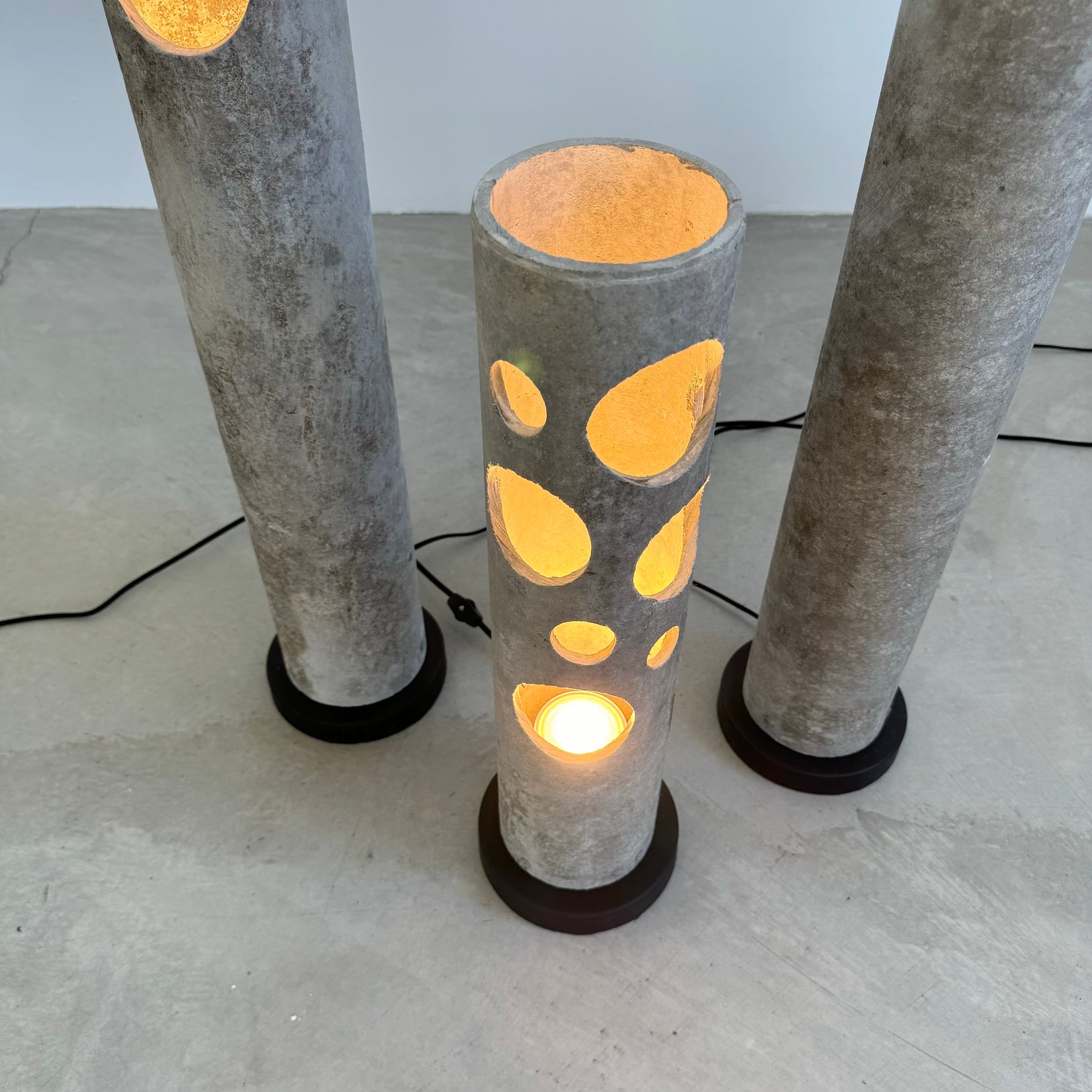 Set of 3 Concrete Table Lamps