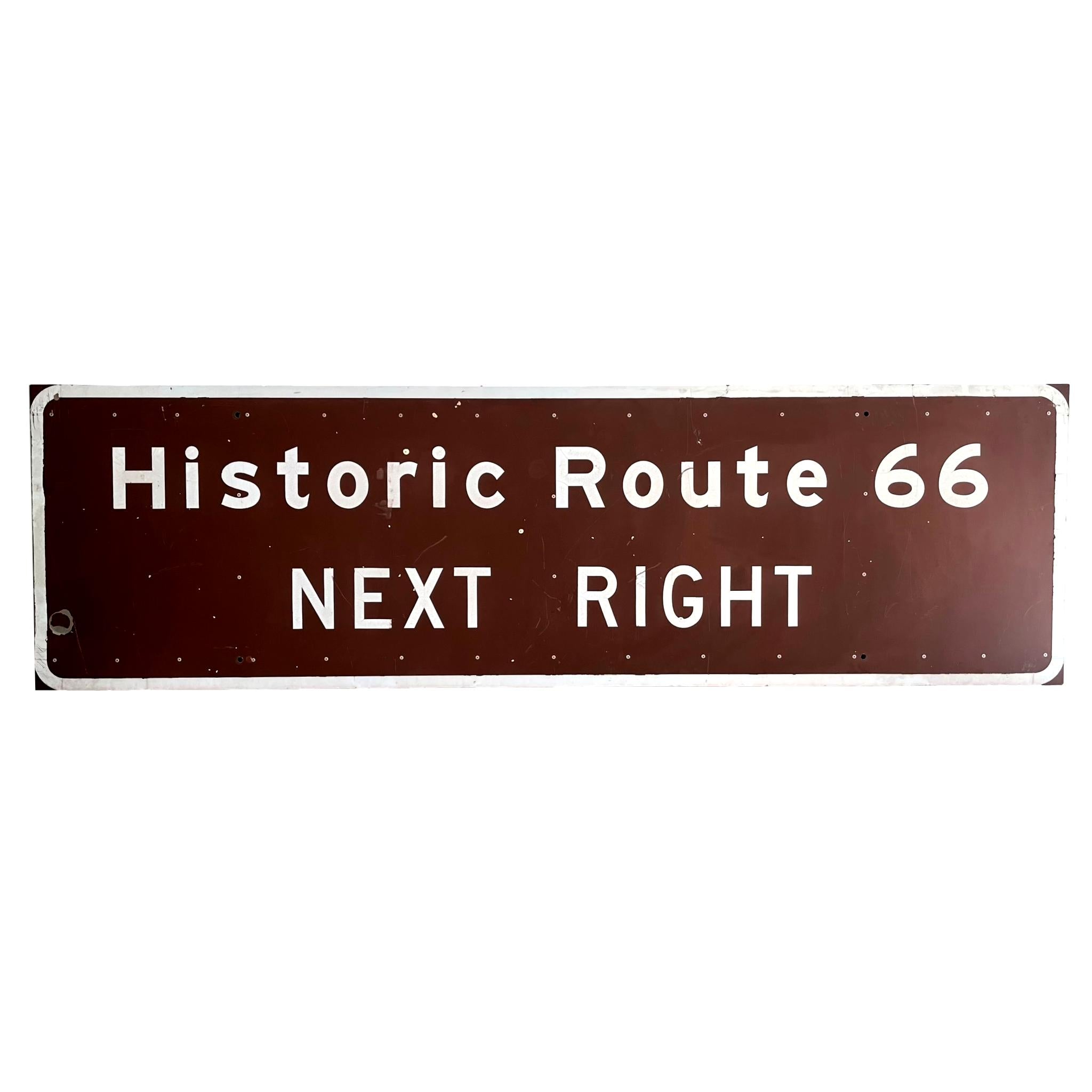 Historic Route 66 “Next Right” Highway Sign