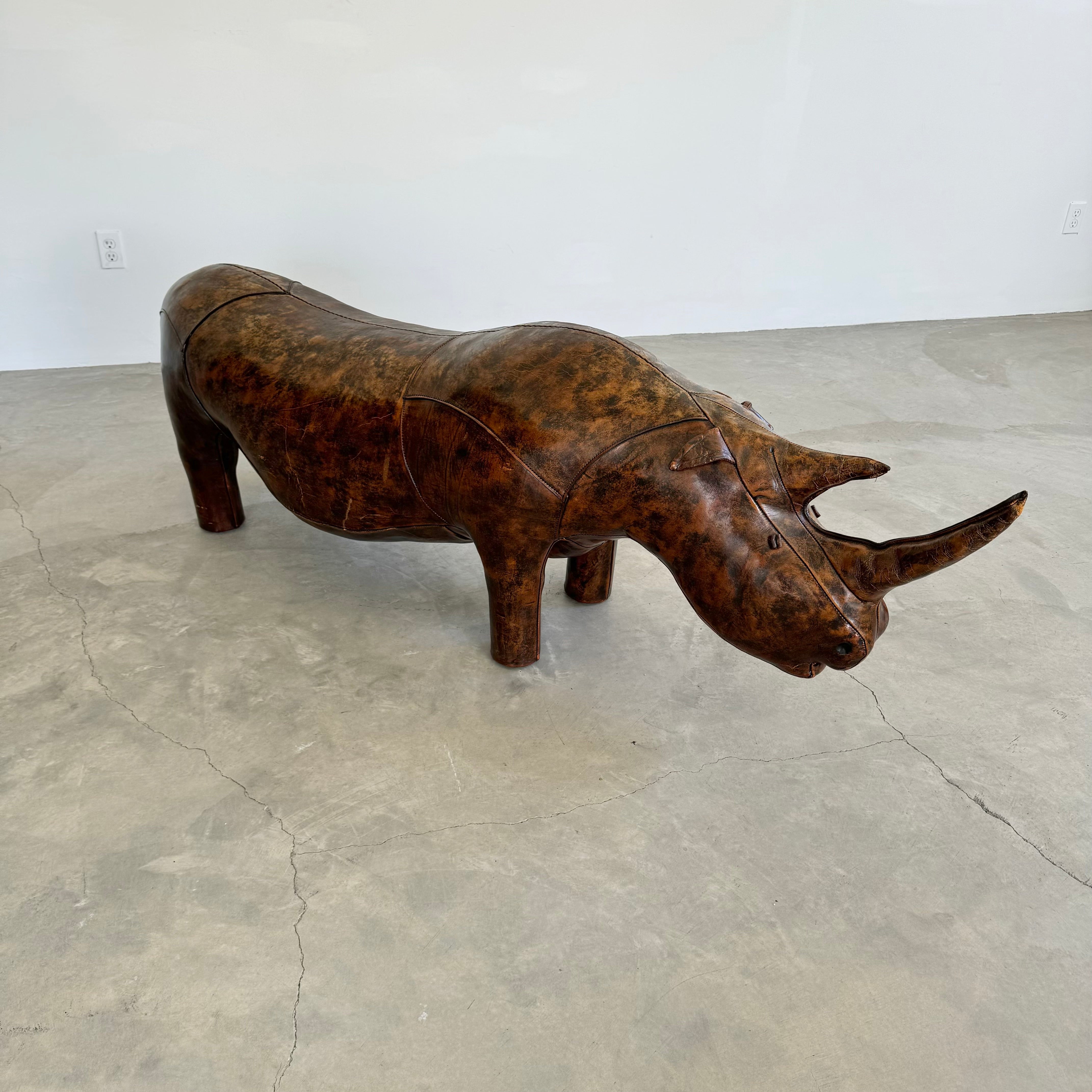 Giant Omersa Leather Rhinoceros Bench