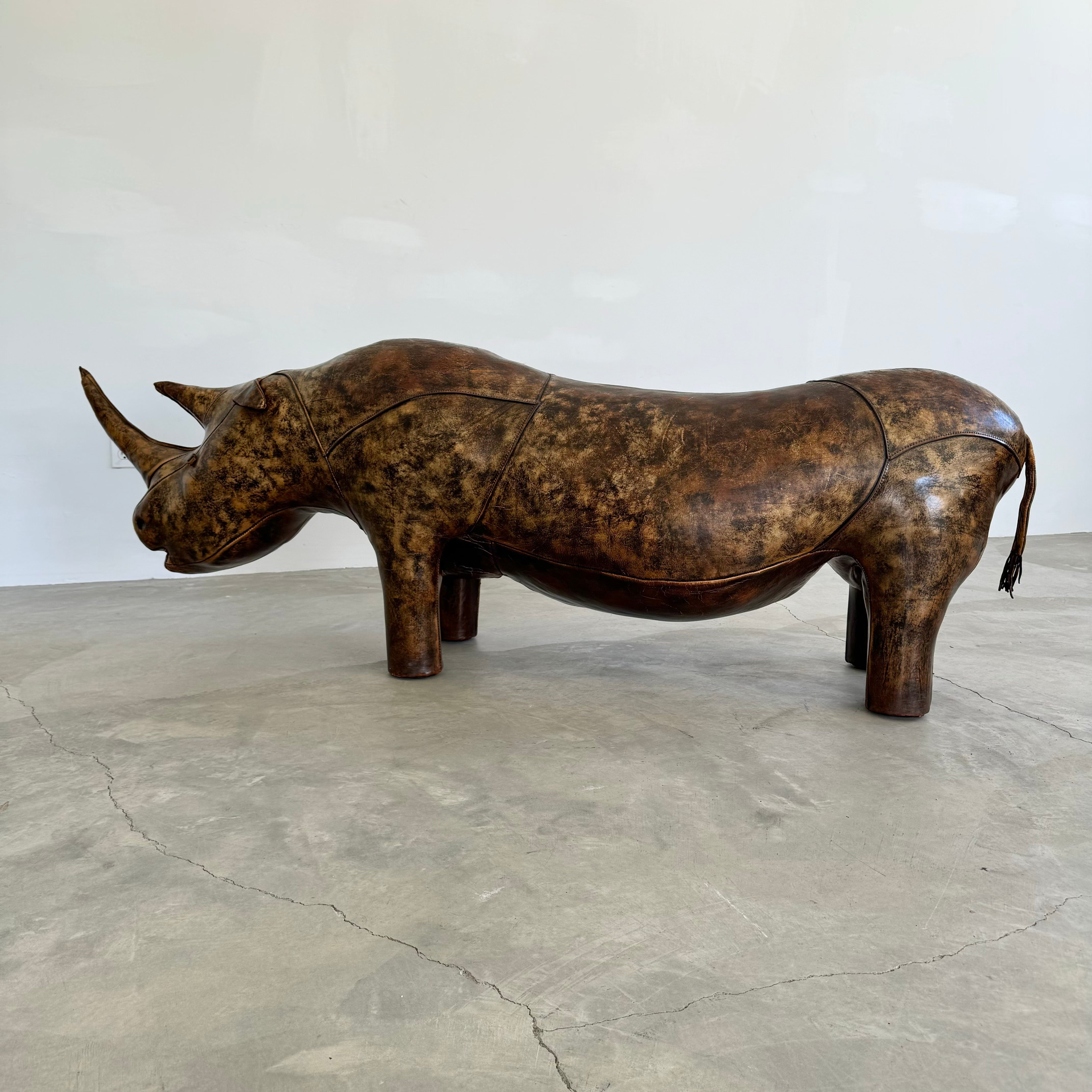Giant Omersa Leather Rhinoceros Bench