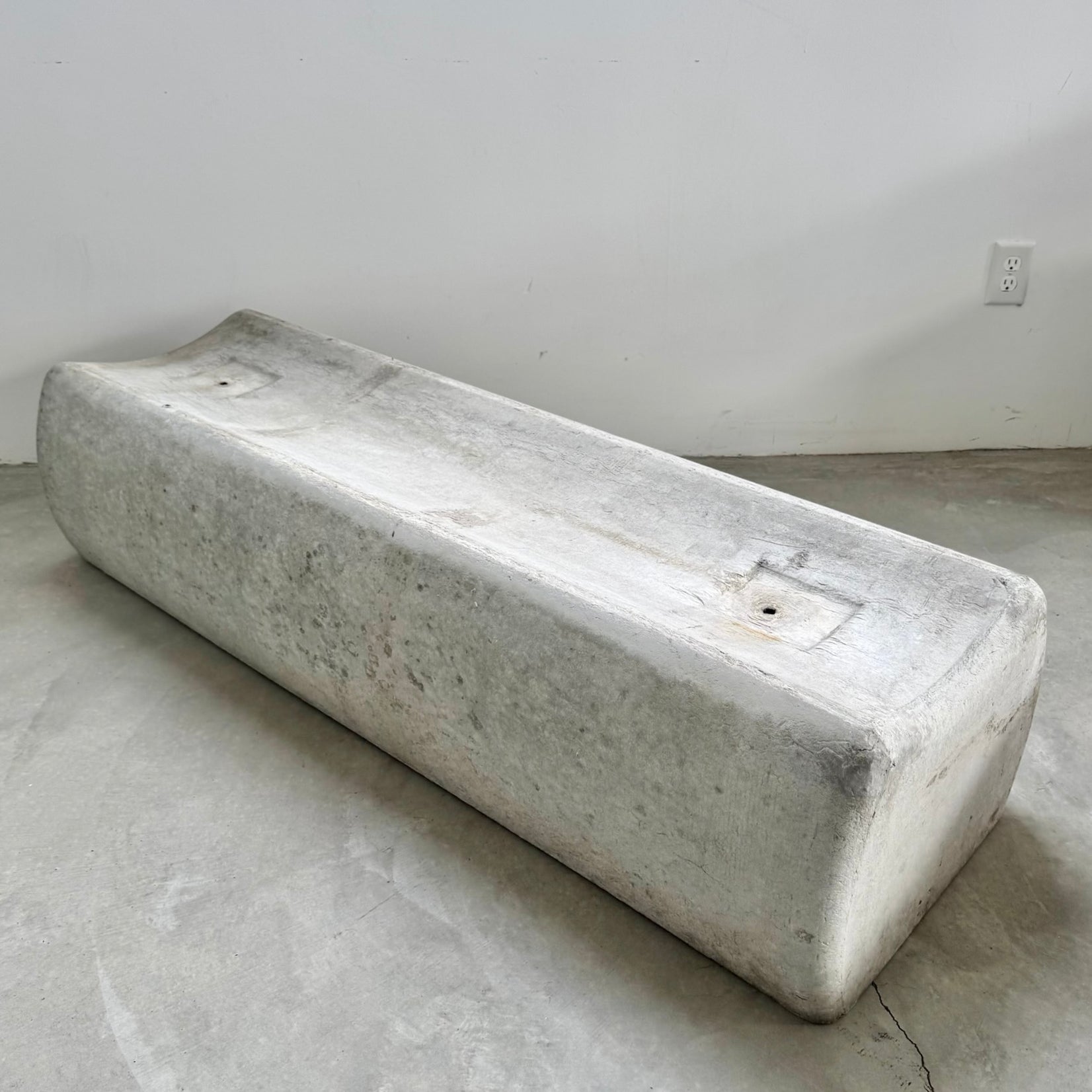 Long Concrete Bench
