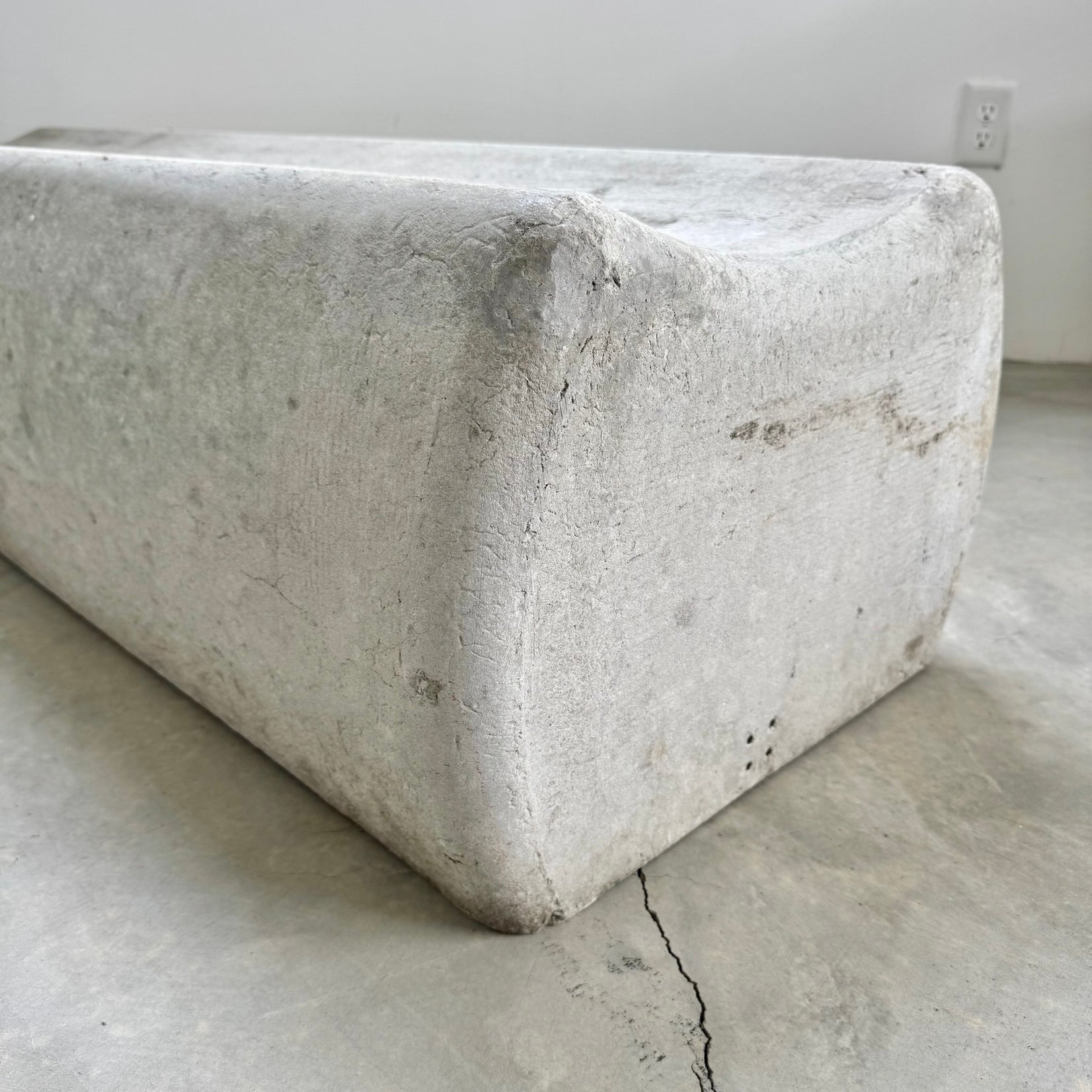 Long Concrete Bench