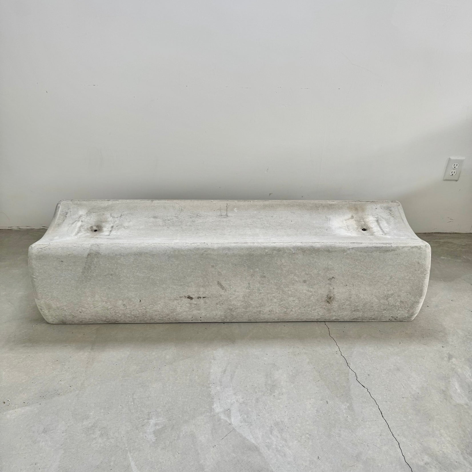 Long Concrete Bench