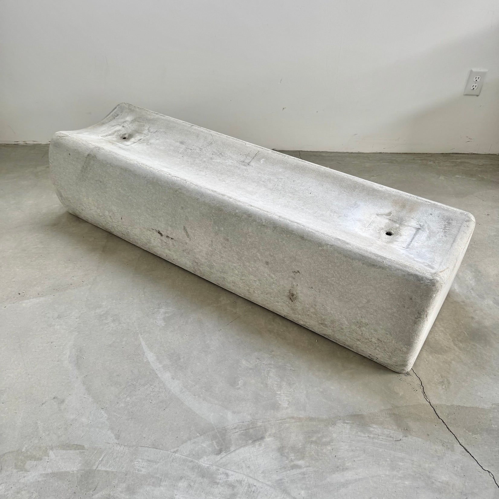 Long Concrete Bench