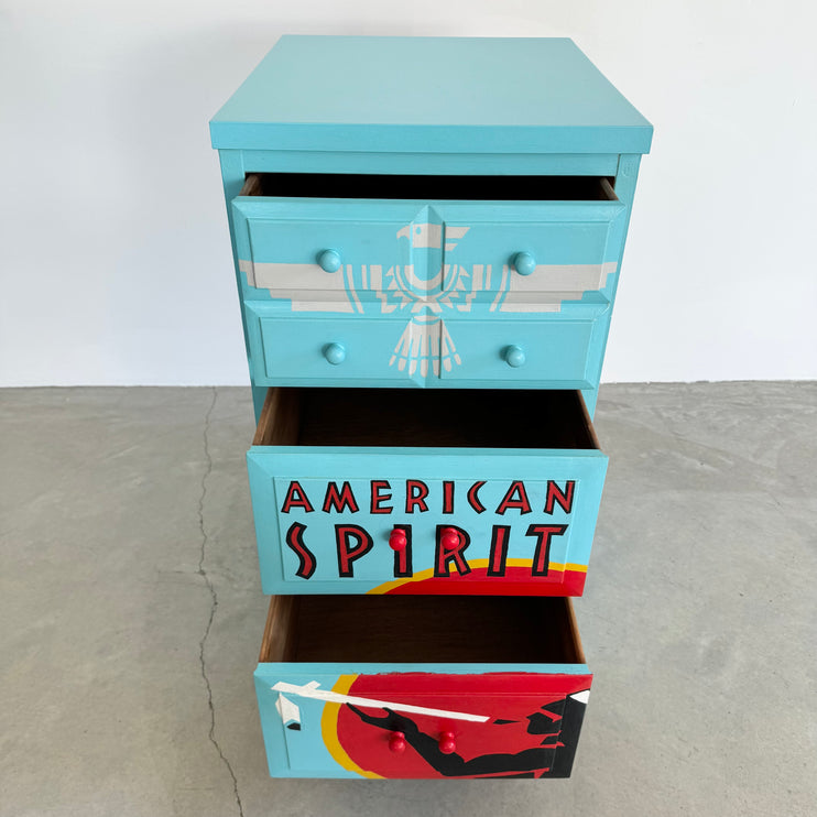 Hand Painted American Spirit Cigarettes Dresser