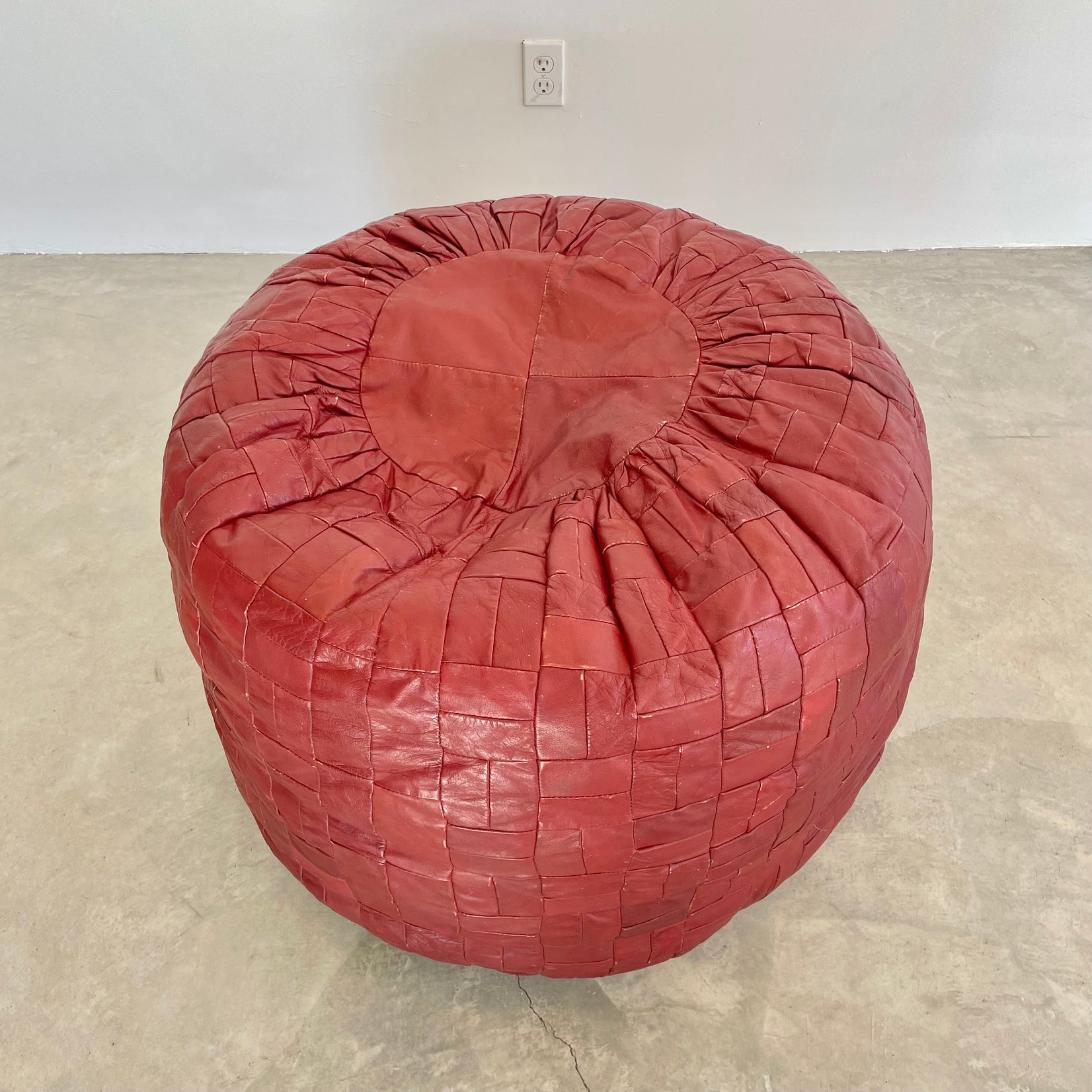 Giant Patchwork Leather Ottomans by De Sede, 1970s Switzerland