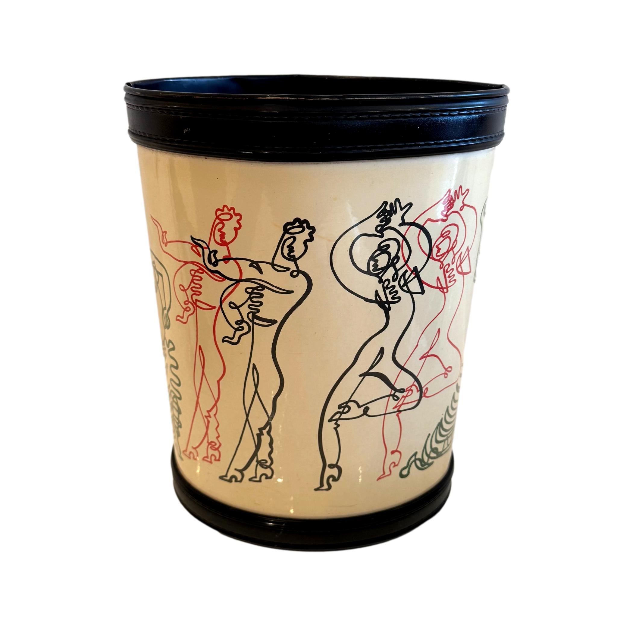 Negulesco Line Drawing Waste Basket