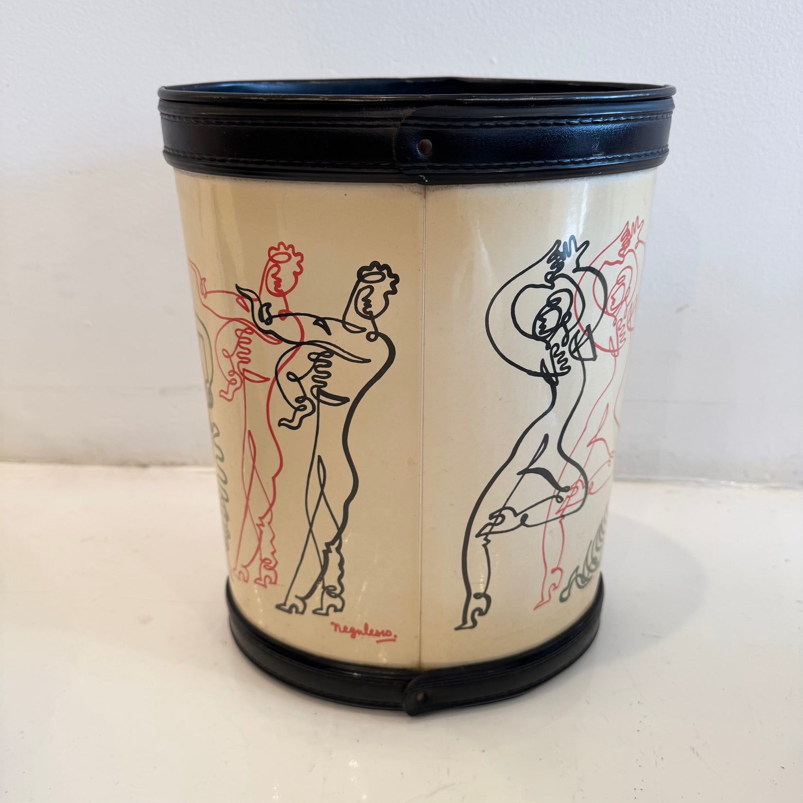 Negulesco Line Drawing Waste Basket