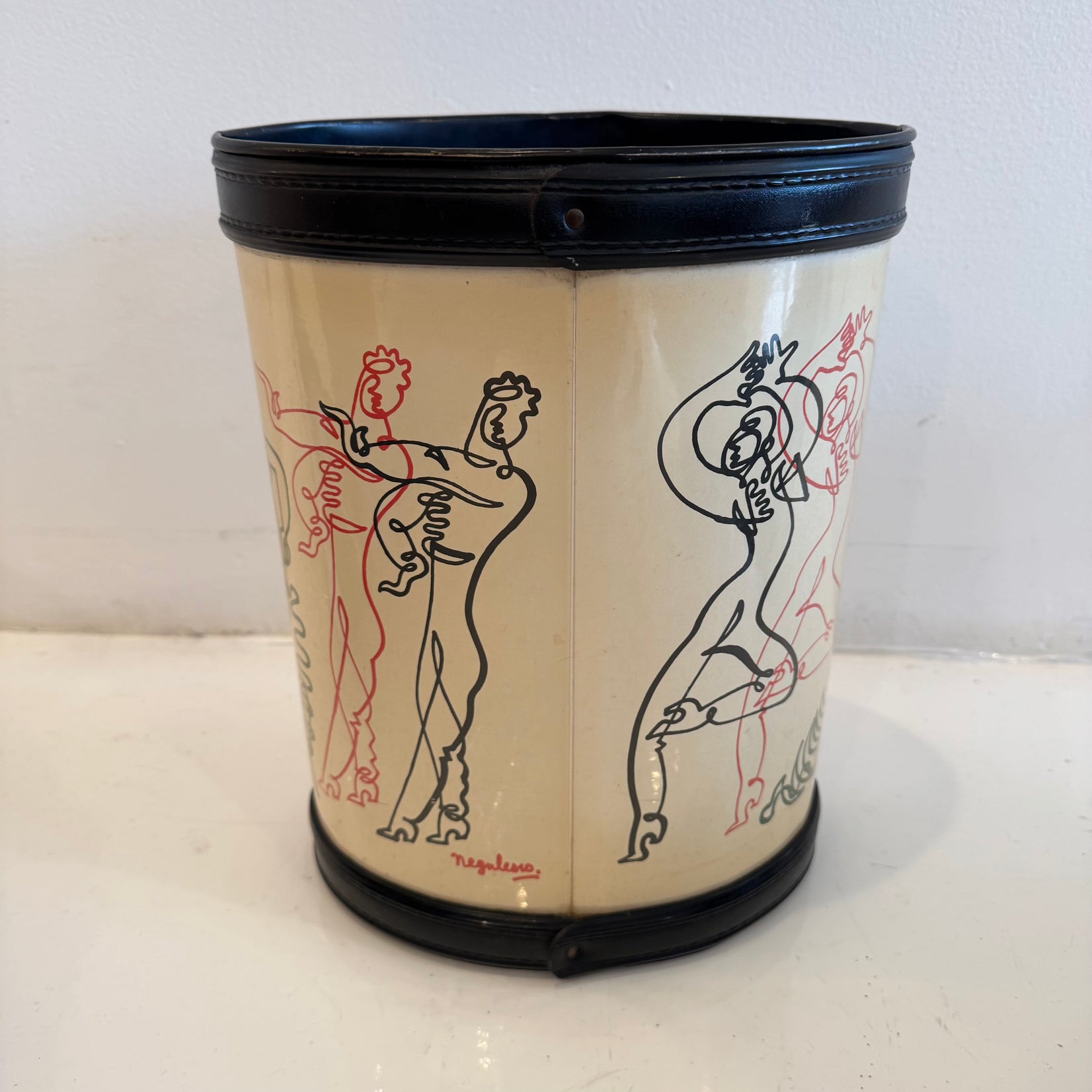 Negulesco Line Drawing Waste Basket