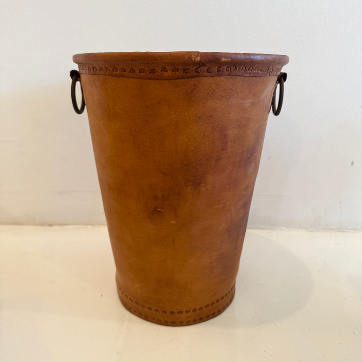 Leather Waste Basket
