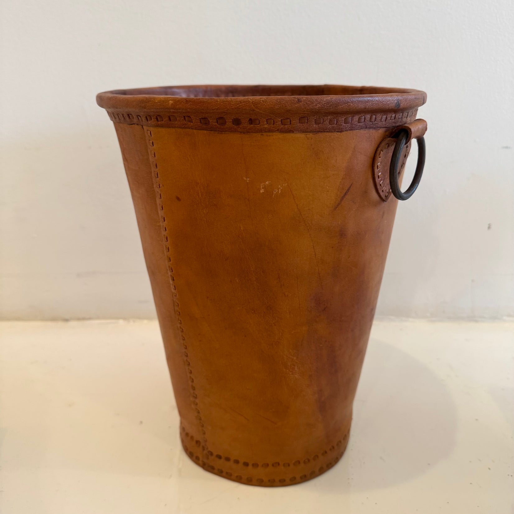 Leather Waste Basket