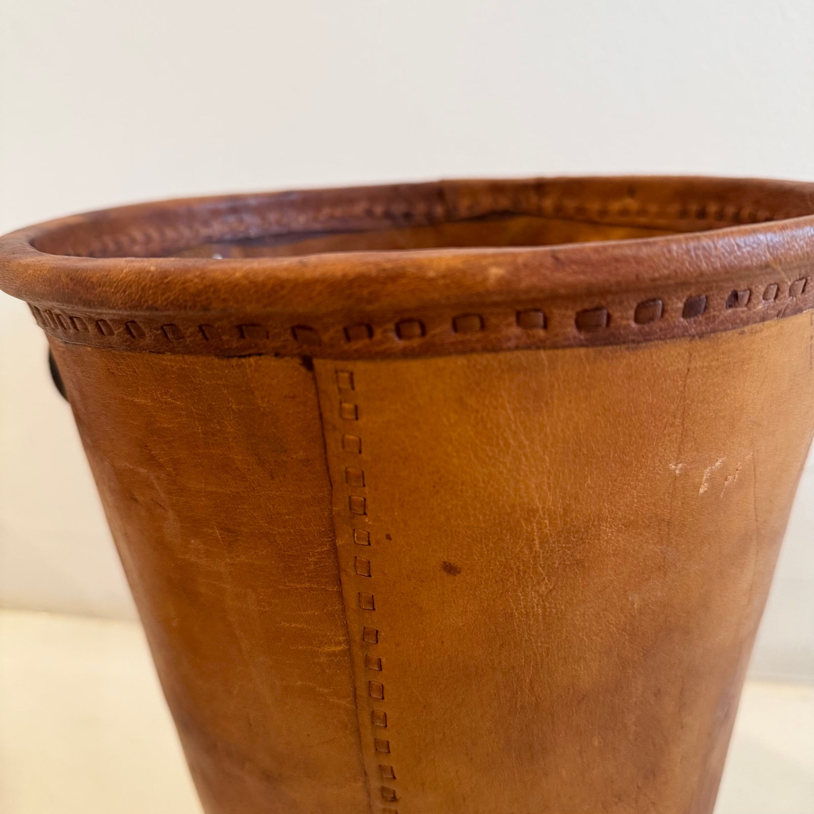 Leather Waste Basket