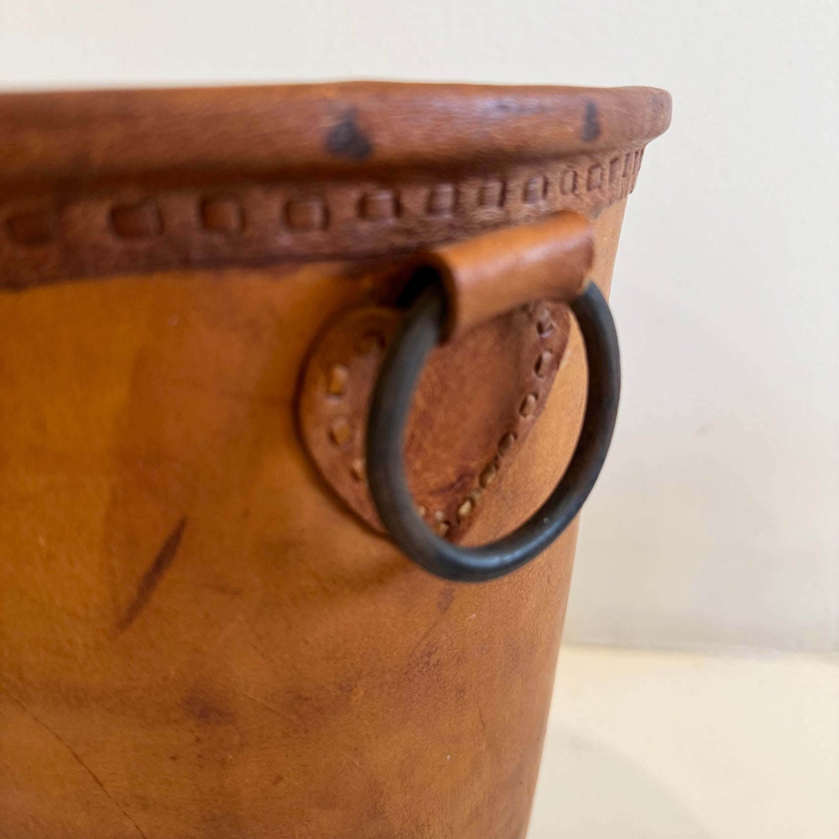 Leather Waste Basket