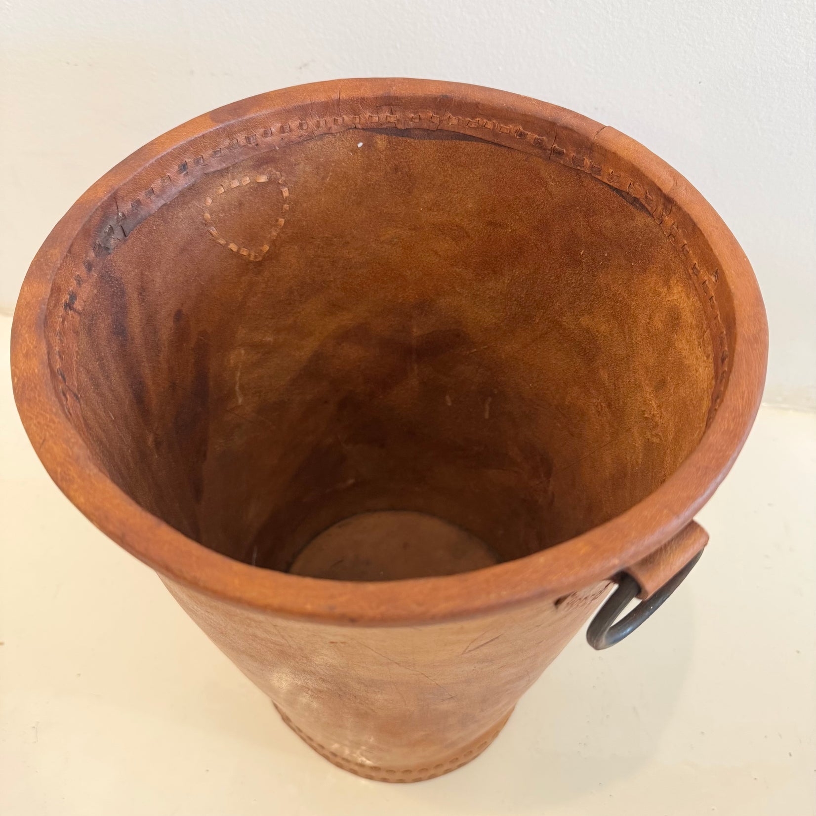 Leather Waste Basket