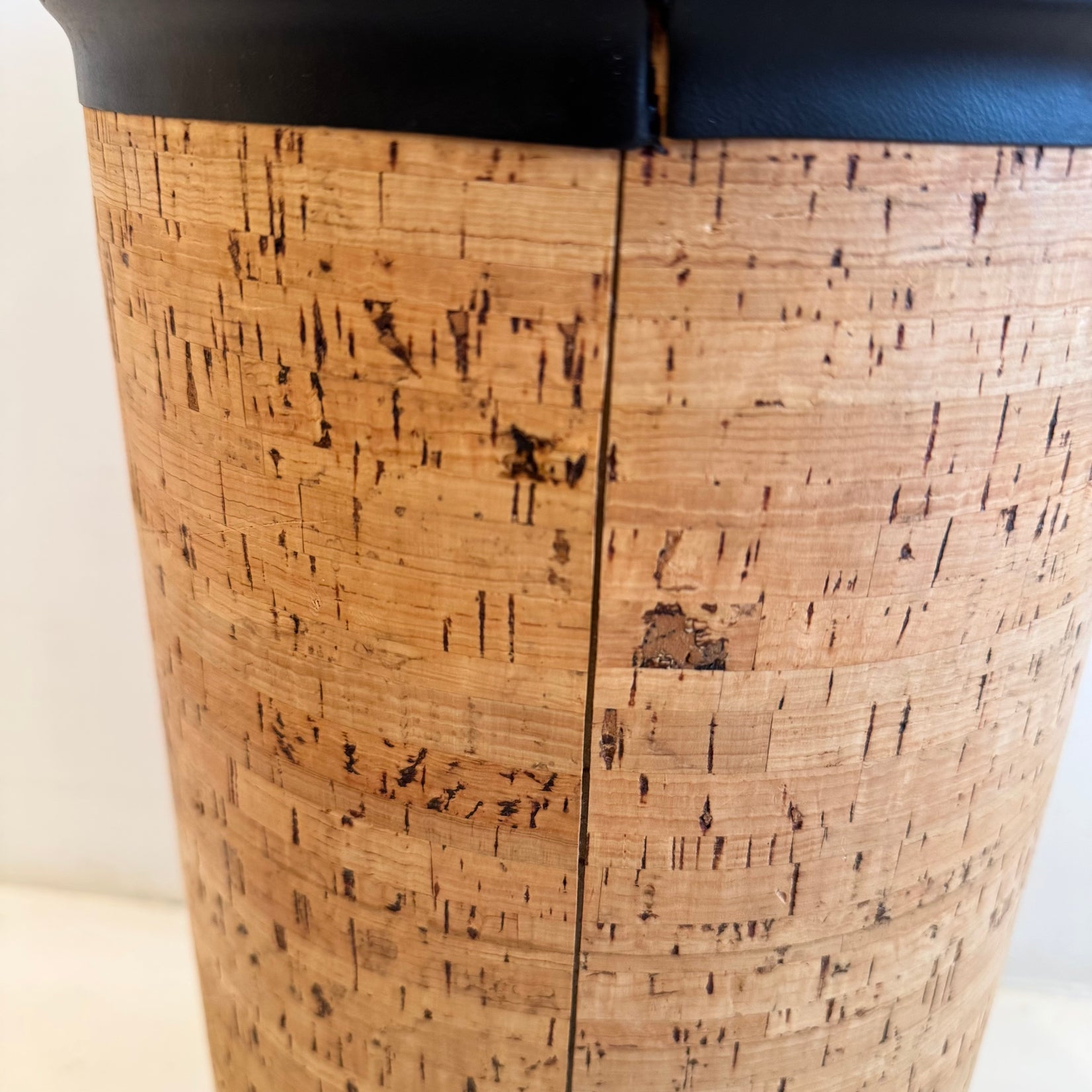 Cork and Leather Waste Basket/ Umbrella Holder