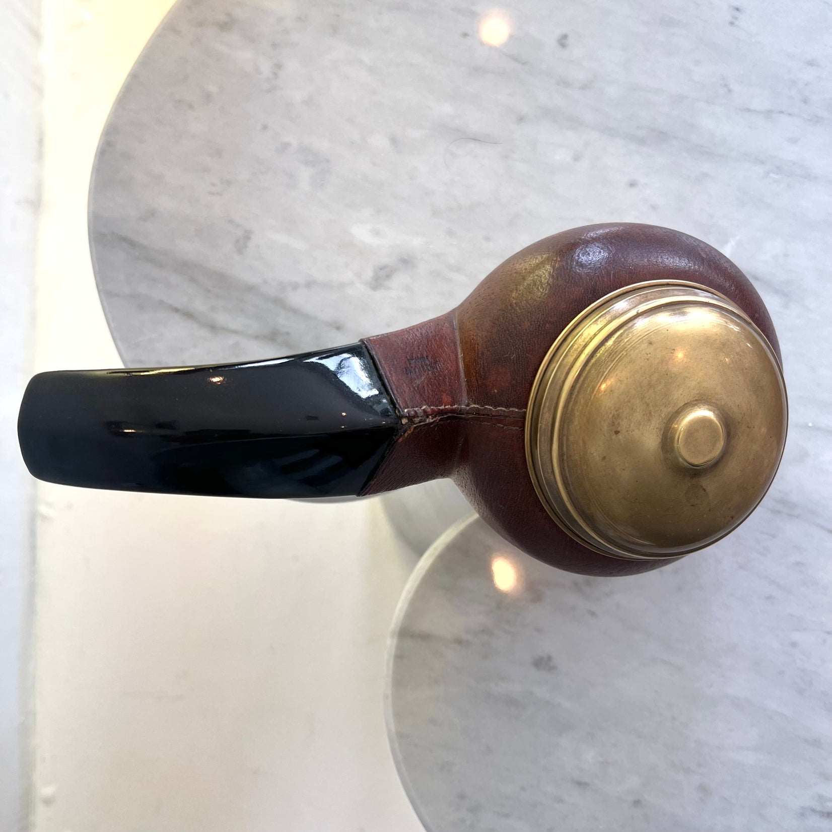 Longchamp Leather Pipe Cigarette Dispenser, 1960s France