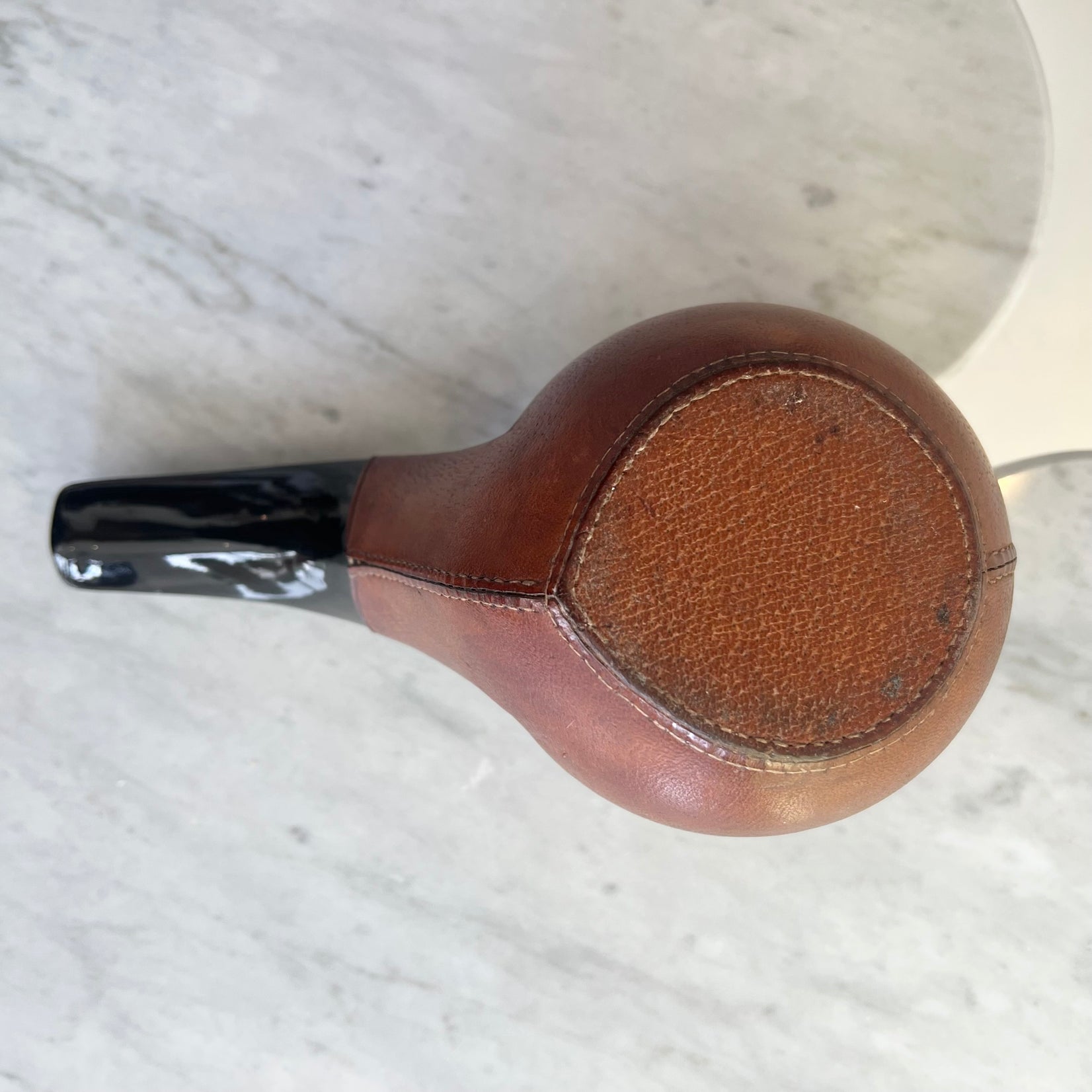 Longchamp Leather Pipe Cigarette Dispenser, 1960s France