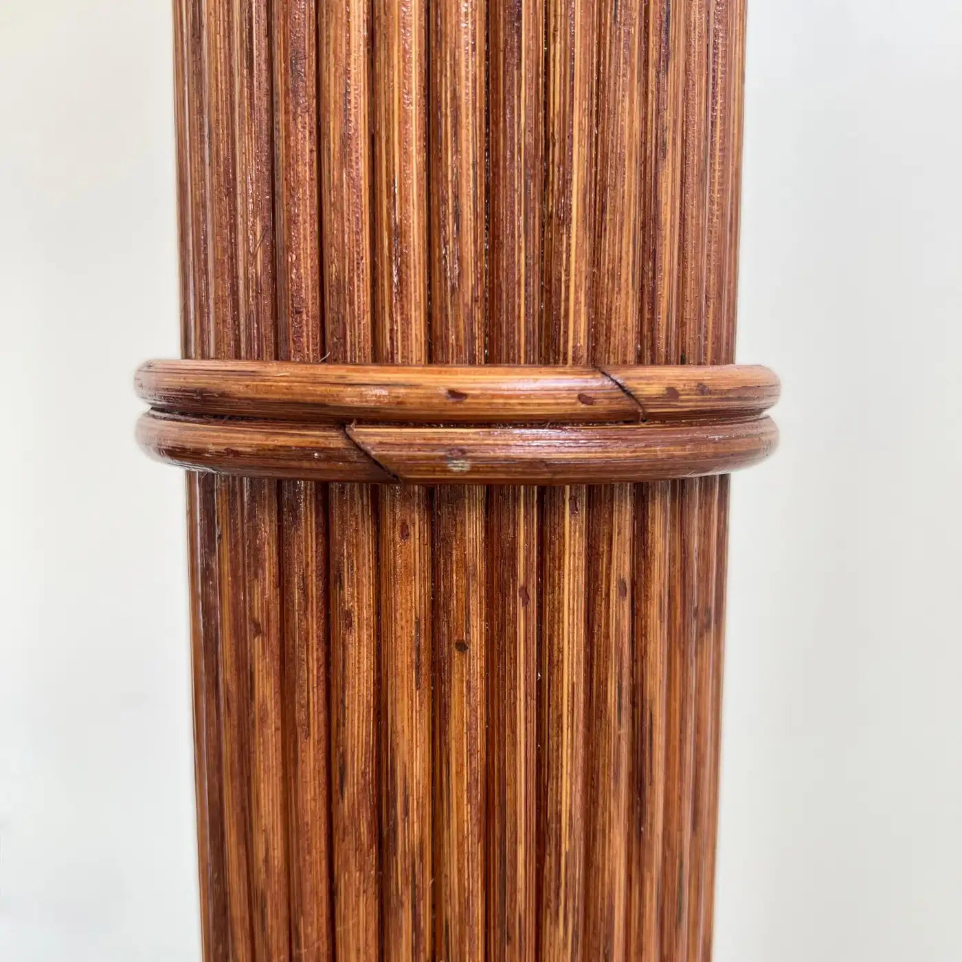 Rattan and Wicker Palm Tree Floor Lamp, 1970s, United States