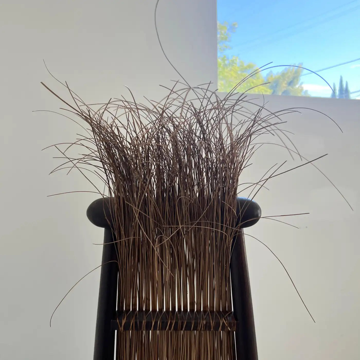Sculptural Rattan and Wooden Chair, 1960s, Italy