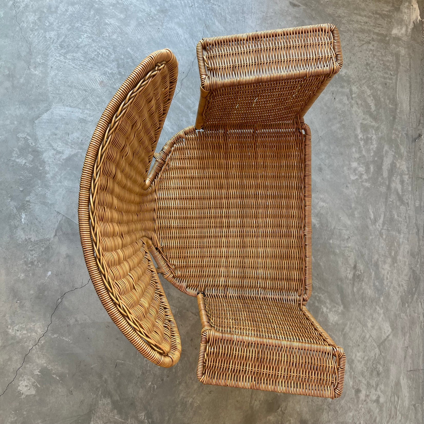 Sculptural Wicker and Iron Armchair, 1970s USA