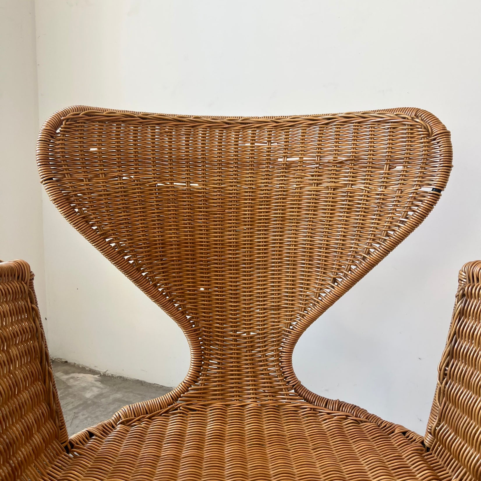 Sculptural Wicker and Iron Armchair, 1970s USA