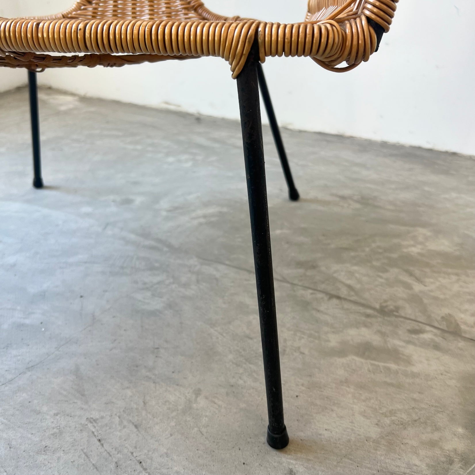 Sculptural Wicker and Iron Armchair, 1970s USA