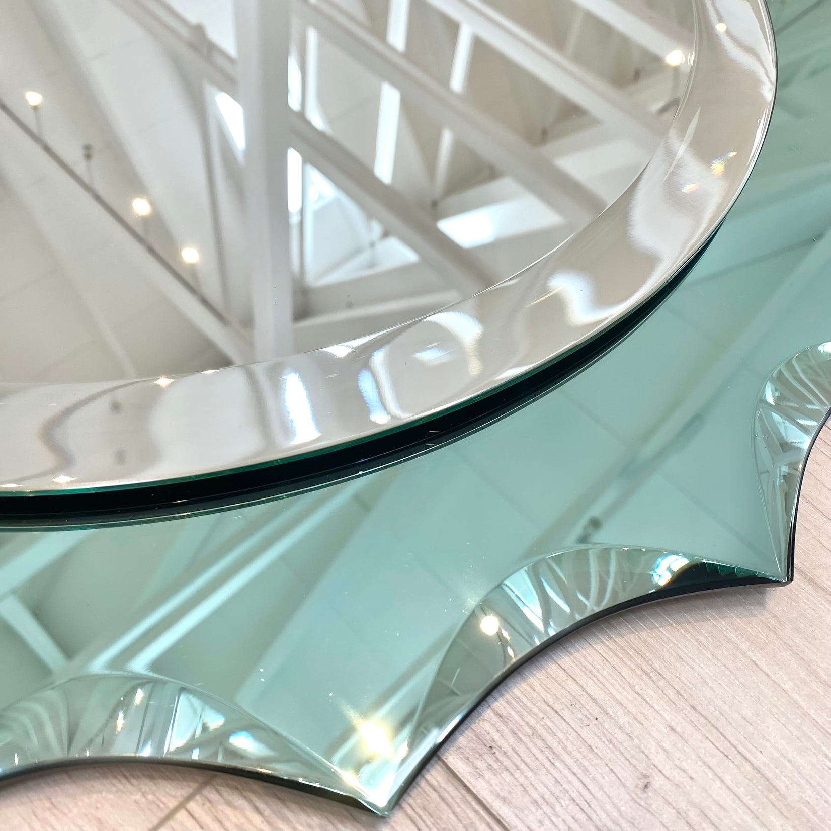 Turquoise Italian Scalloped Mirror