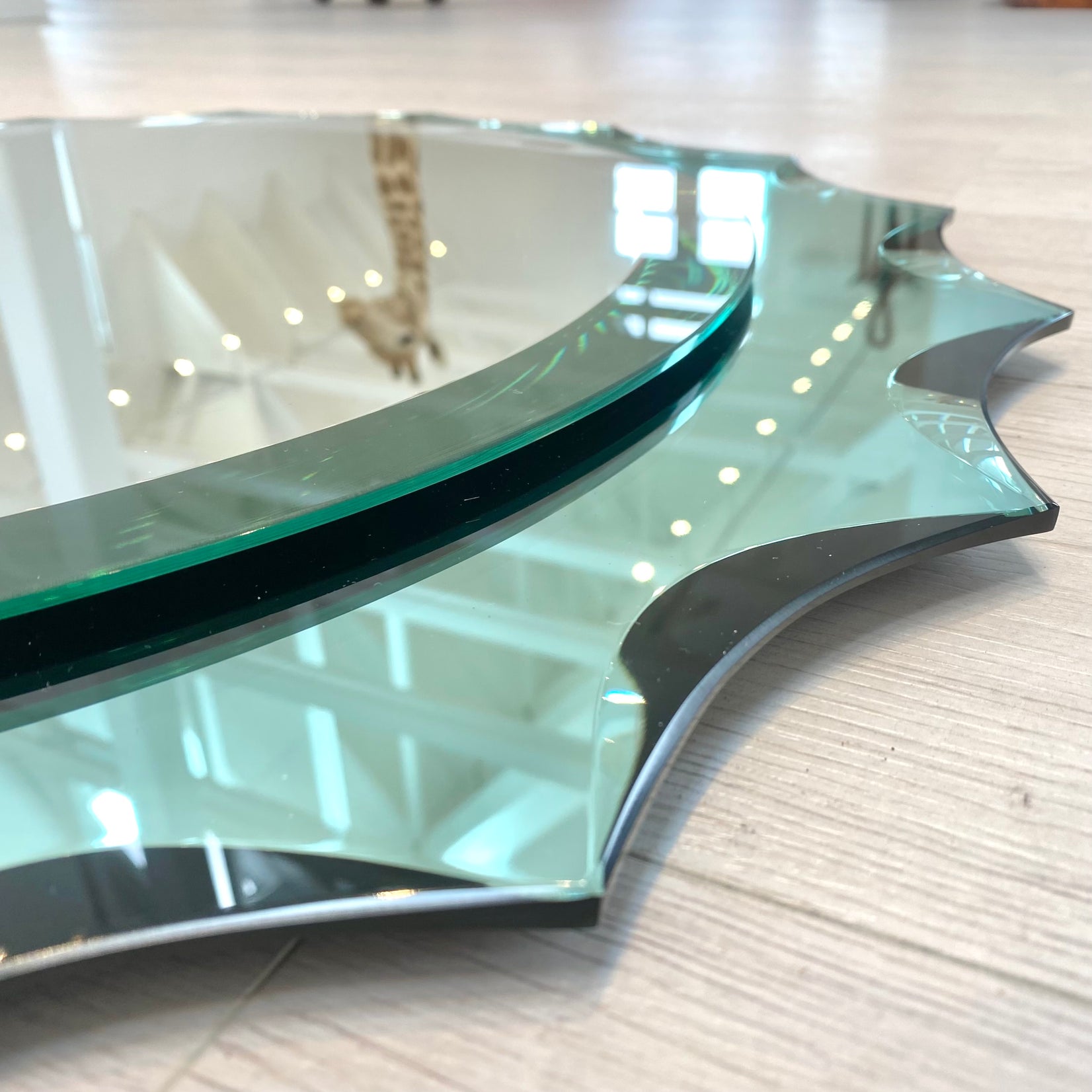 Turquoise Italian Scalloped Mirror