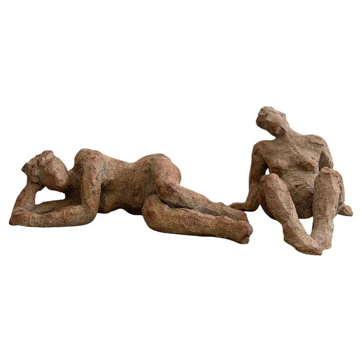 Pair of Sculptural Figures in Stoneware, 2025, US